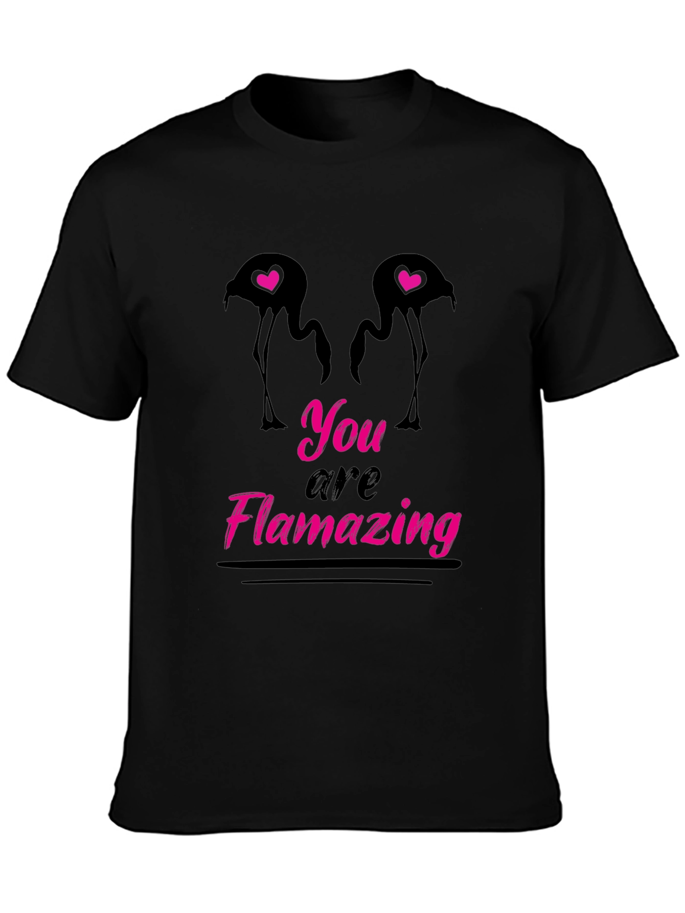 Black Flamazing Flamingo Graphic Tee - Black view 3