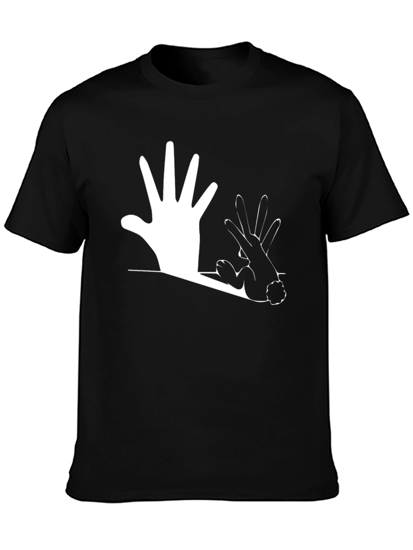 Black Hand Shadow Puppet T-Shirt view 3