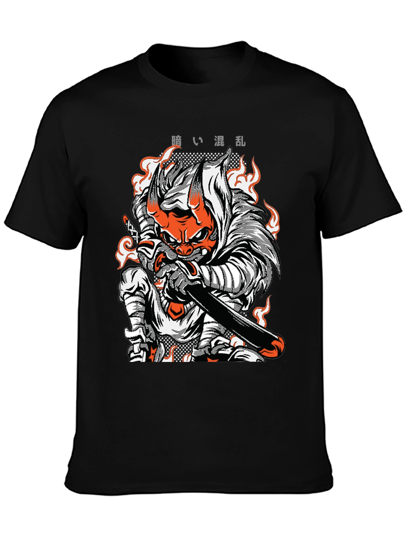 Black Japanese Demon Samurai T-Shirt view 3