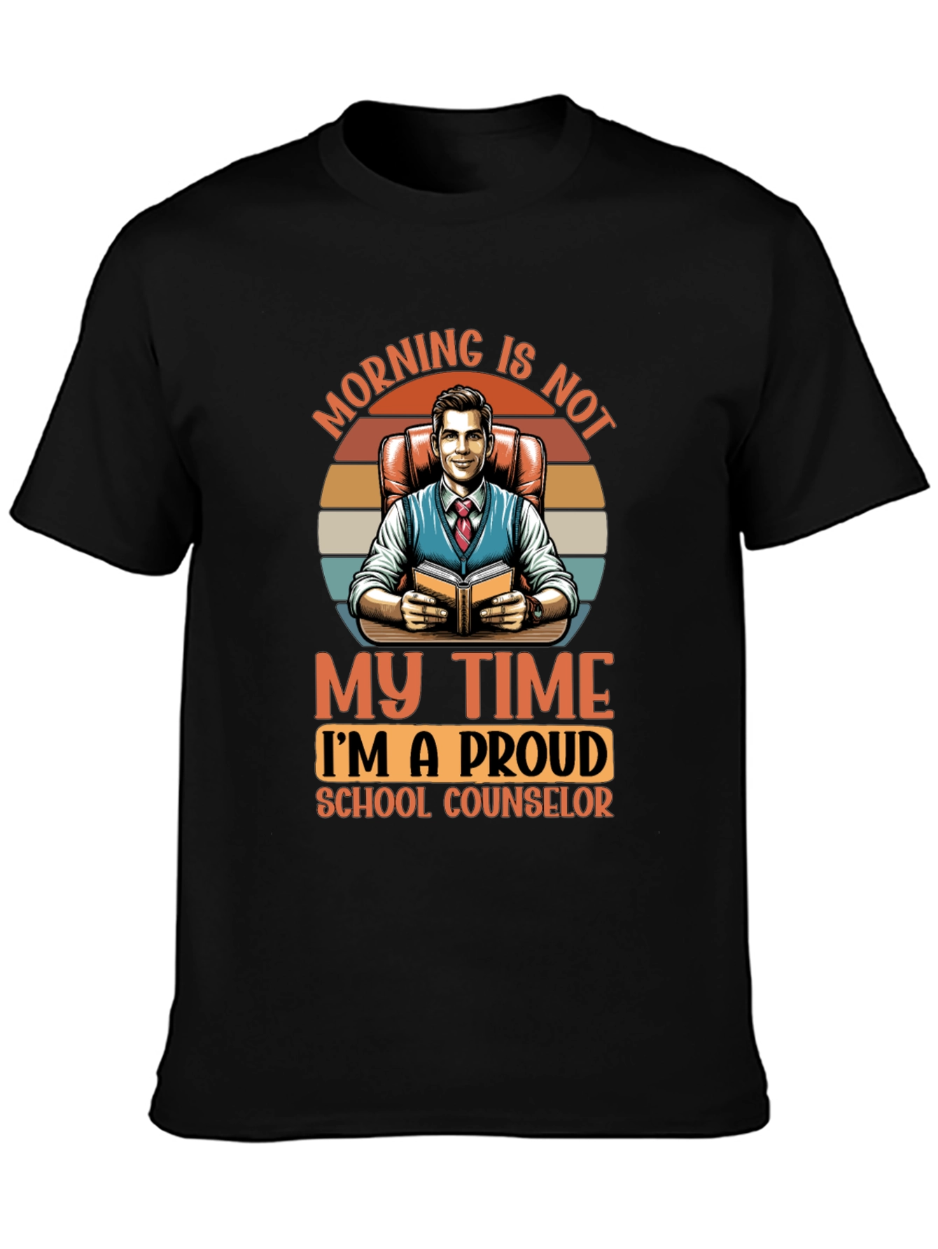 Black Proud School Counselor T-Shirt - Morning Is Not My Time view 3