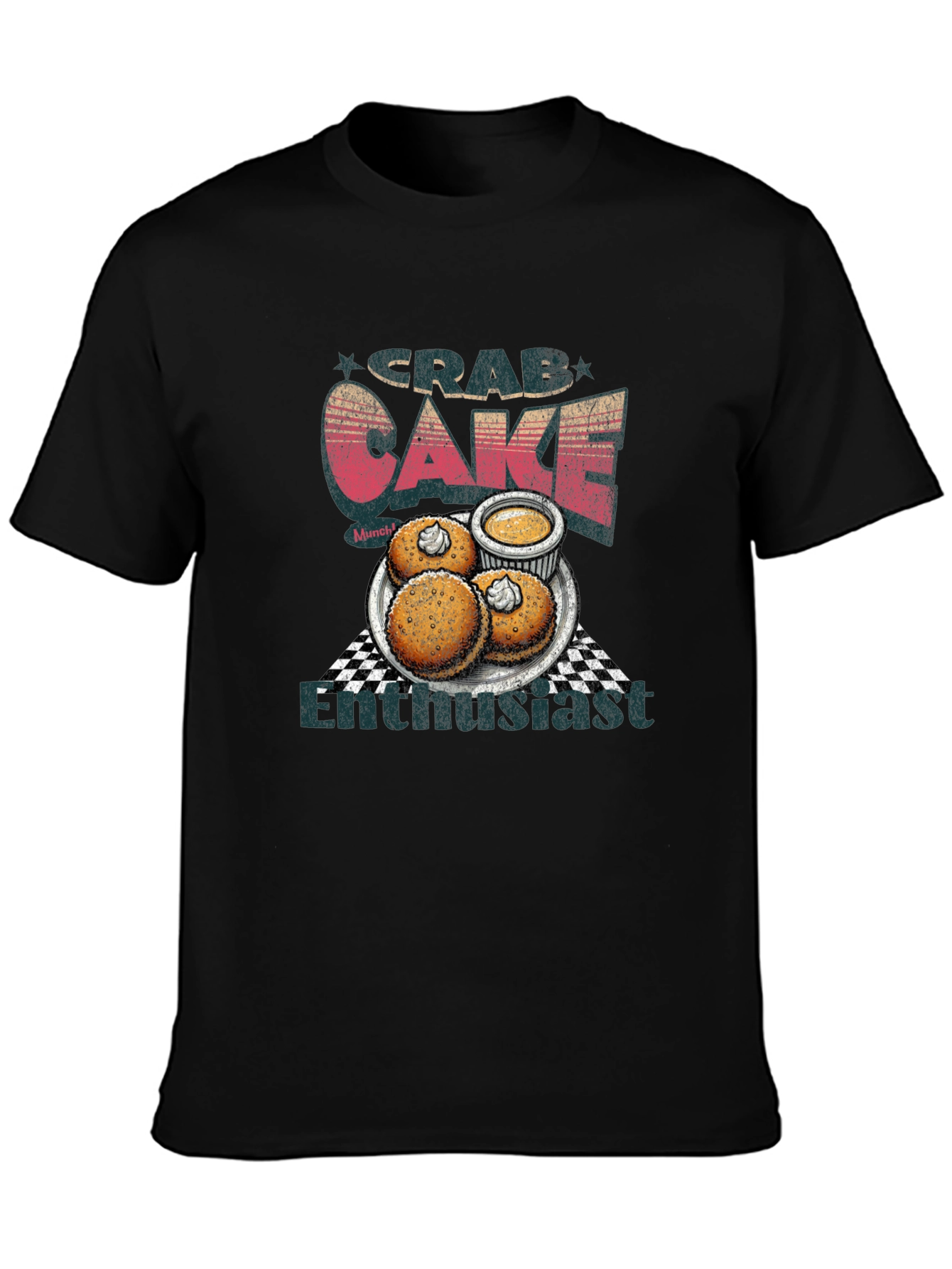 Black Crab Cake Enthusiast Graphic Tee view 3