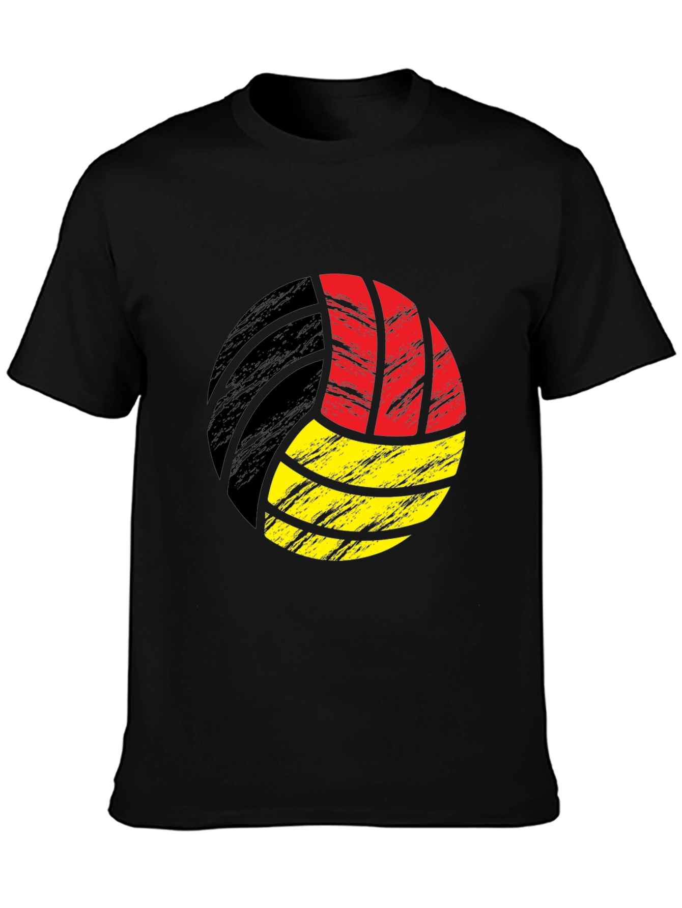 Black Germany Flag Volleyball Graphic T-Shirt view 3