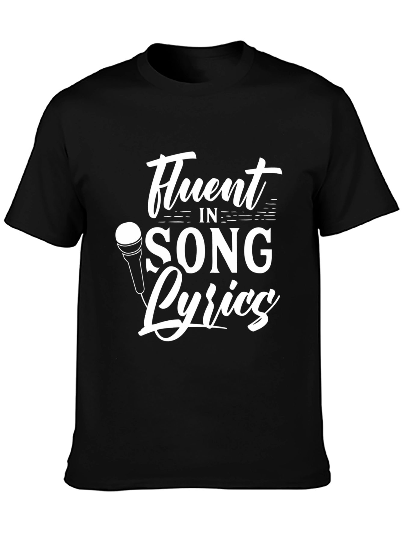 Black Fluent in Song Lyrics Graphic Tee view 3