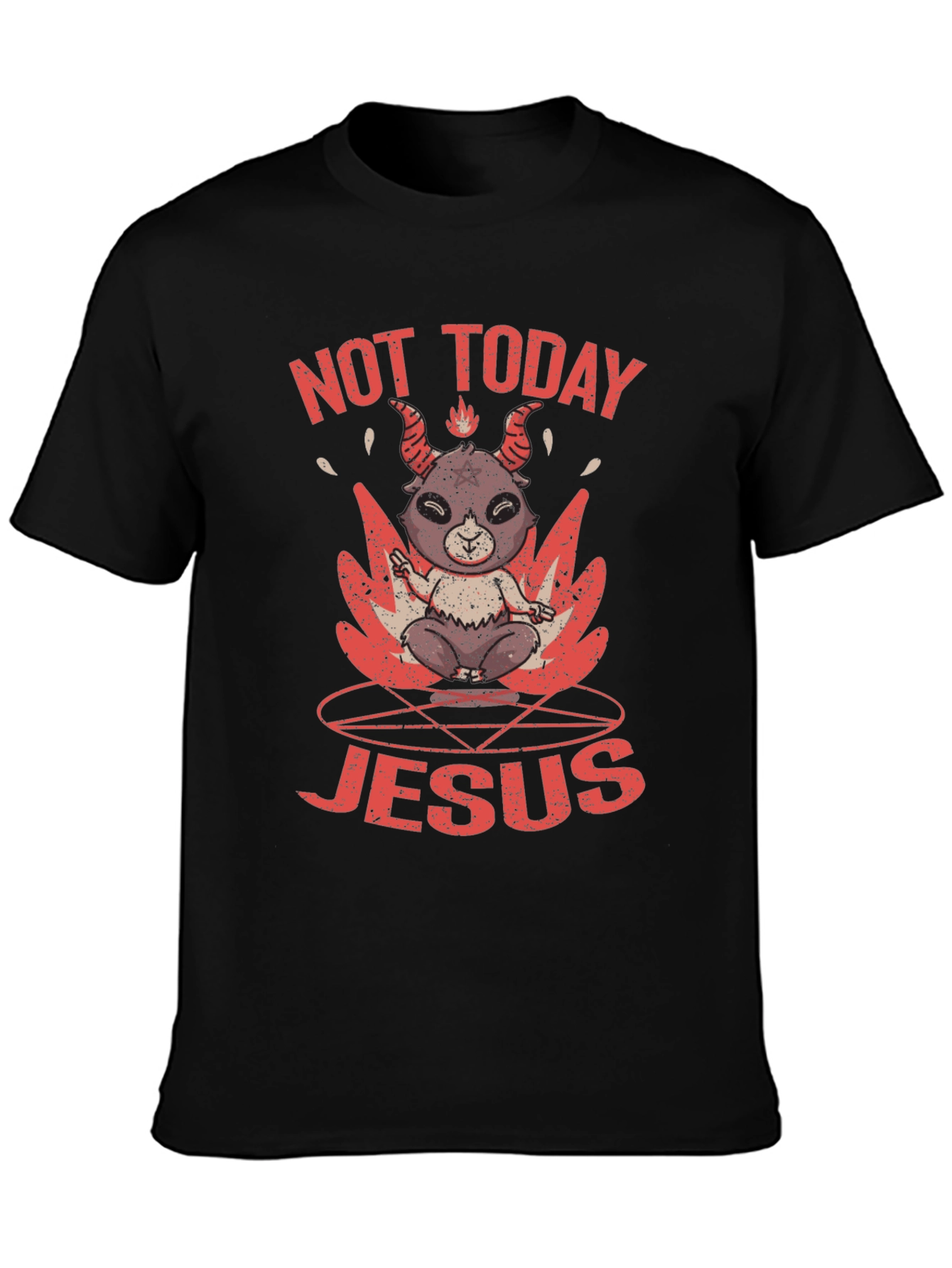 Black Not Today Jesus Graphic T-Shirt view 3