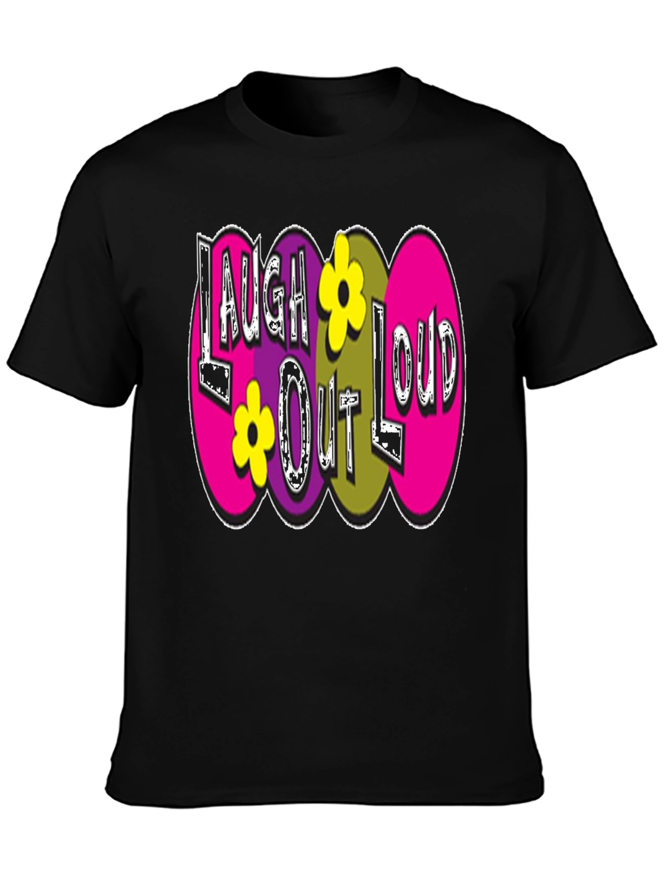 Black Laugh Out Loud Graphic Tee view 3