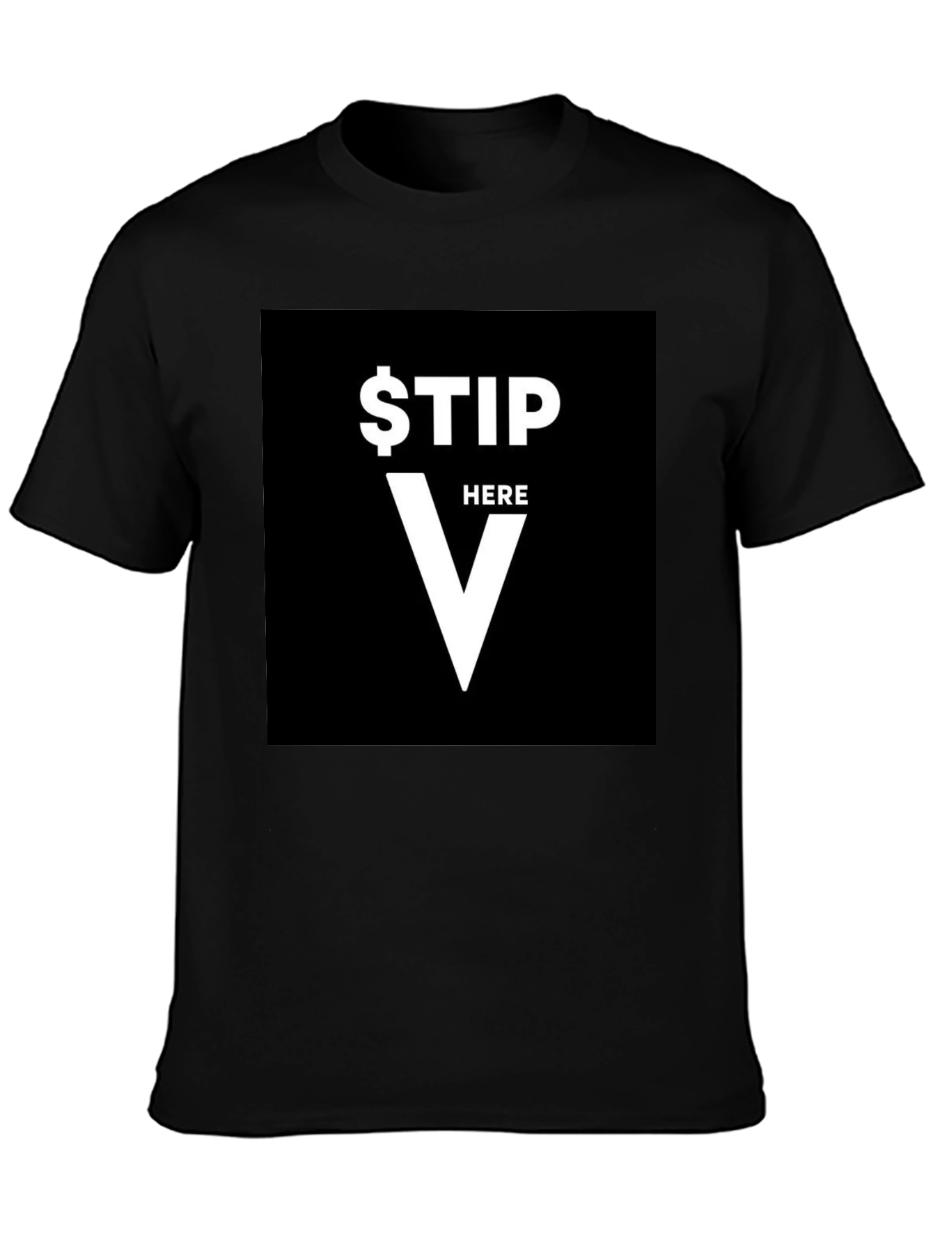 Black Tip Here T-Shirt - Funny Waiter Server Tee view 3
