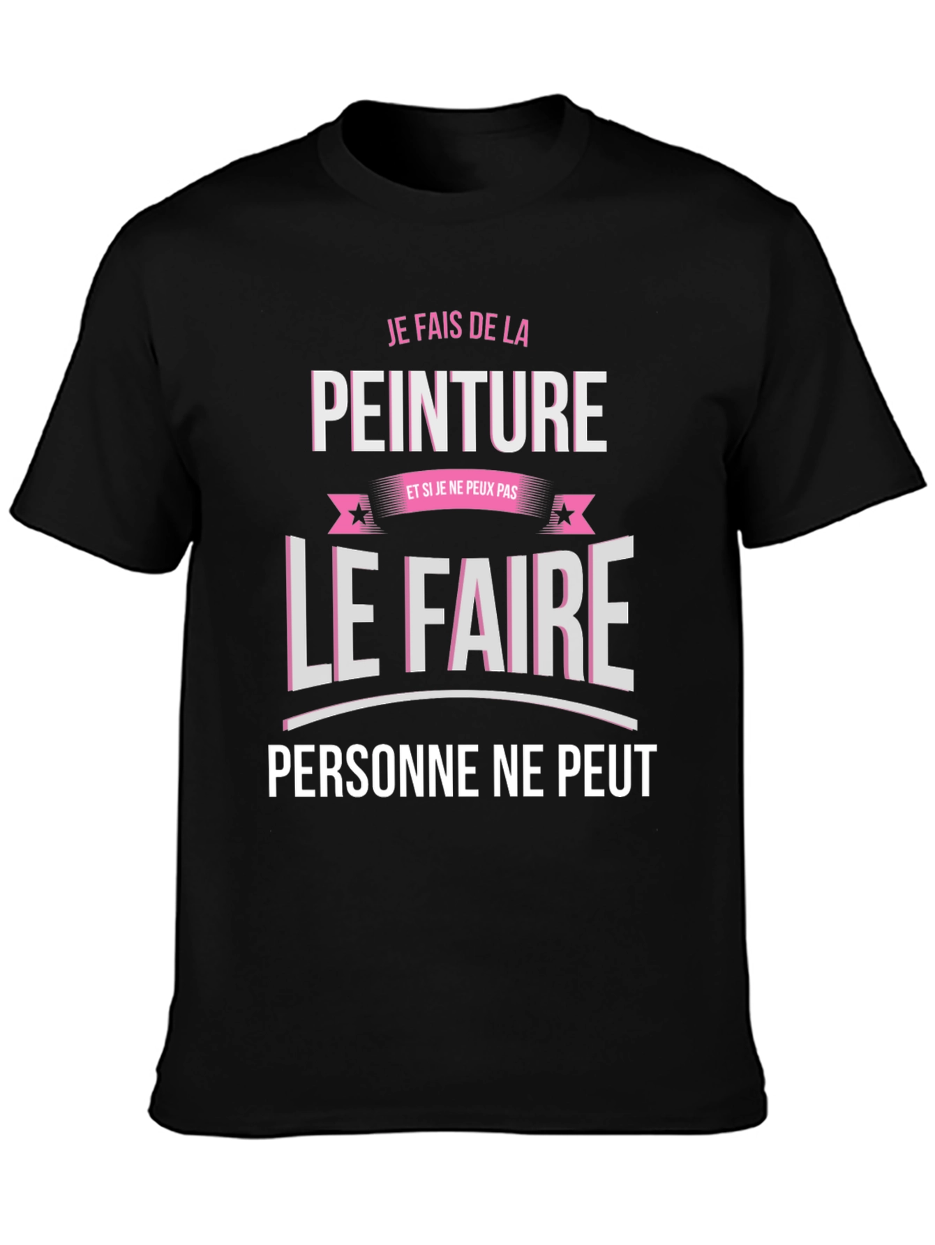 Black Painter T-Shirt - Je Fais De La Peinture - Funny Art Tee view 3
