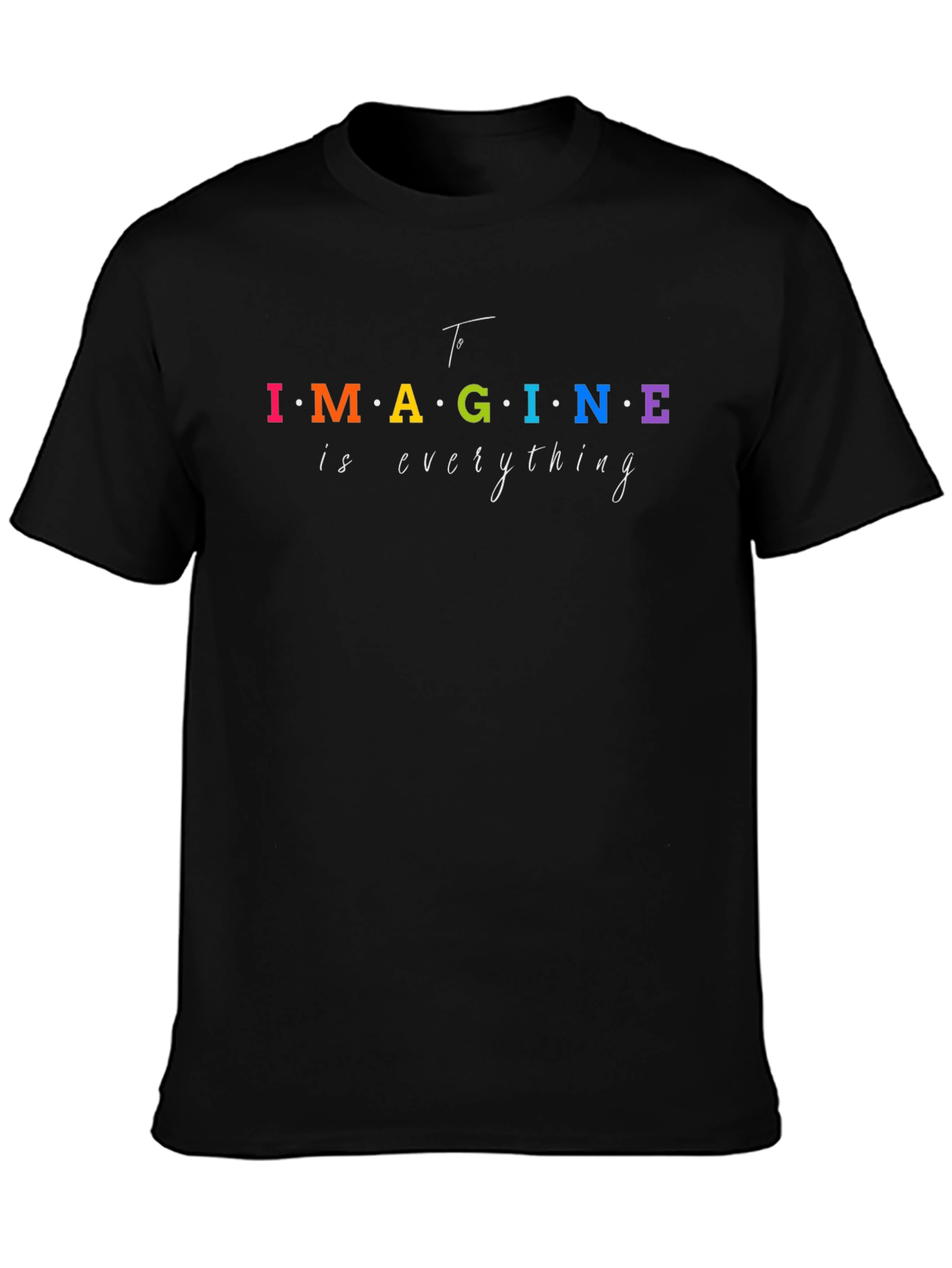 Black Imagine Everything Graphic Tee - Black Cotton T-Shirt view 3