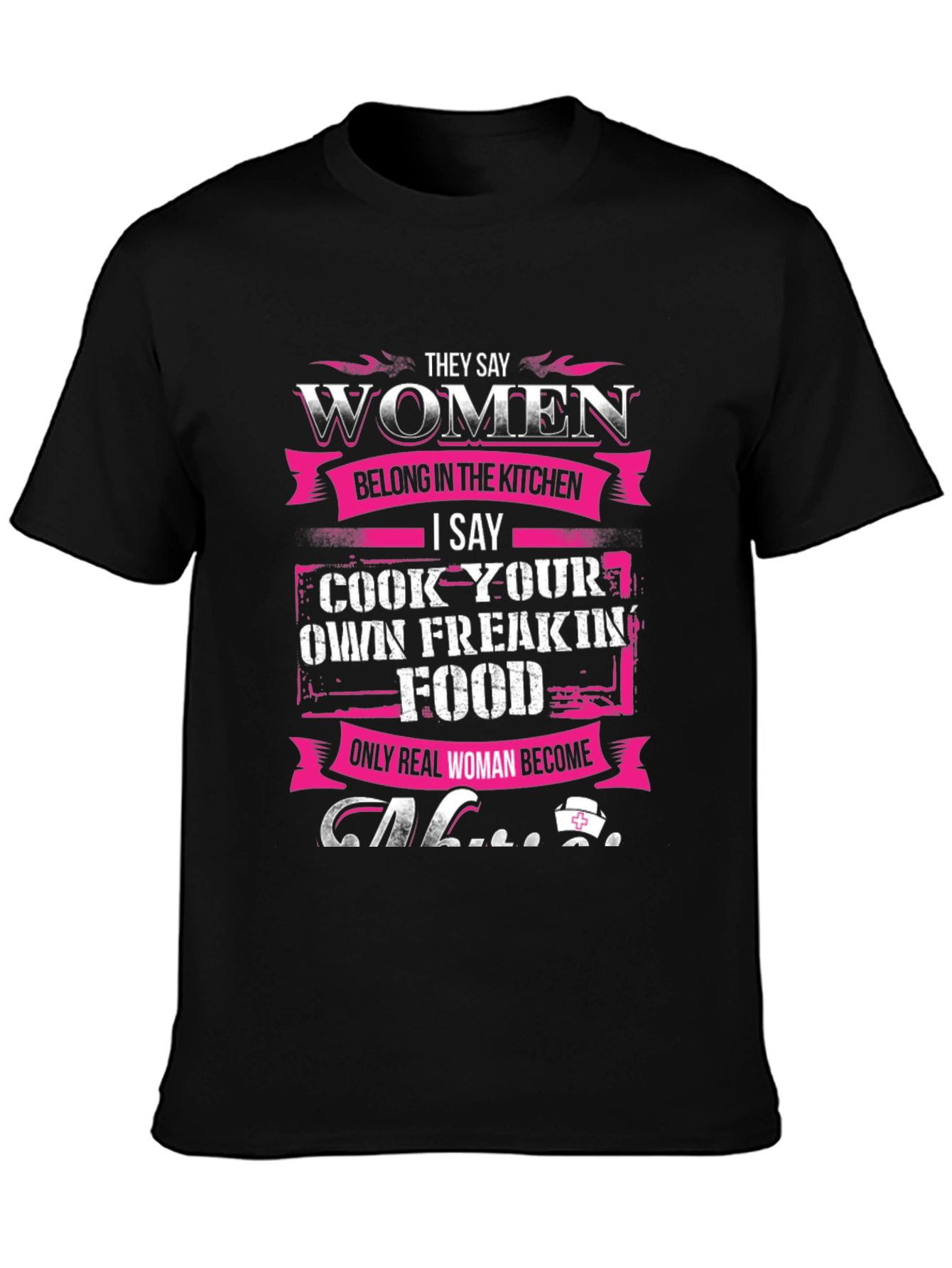 Black Women Belong in Kitchen T-Shirt - Cook Your Own Food view 3