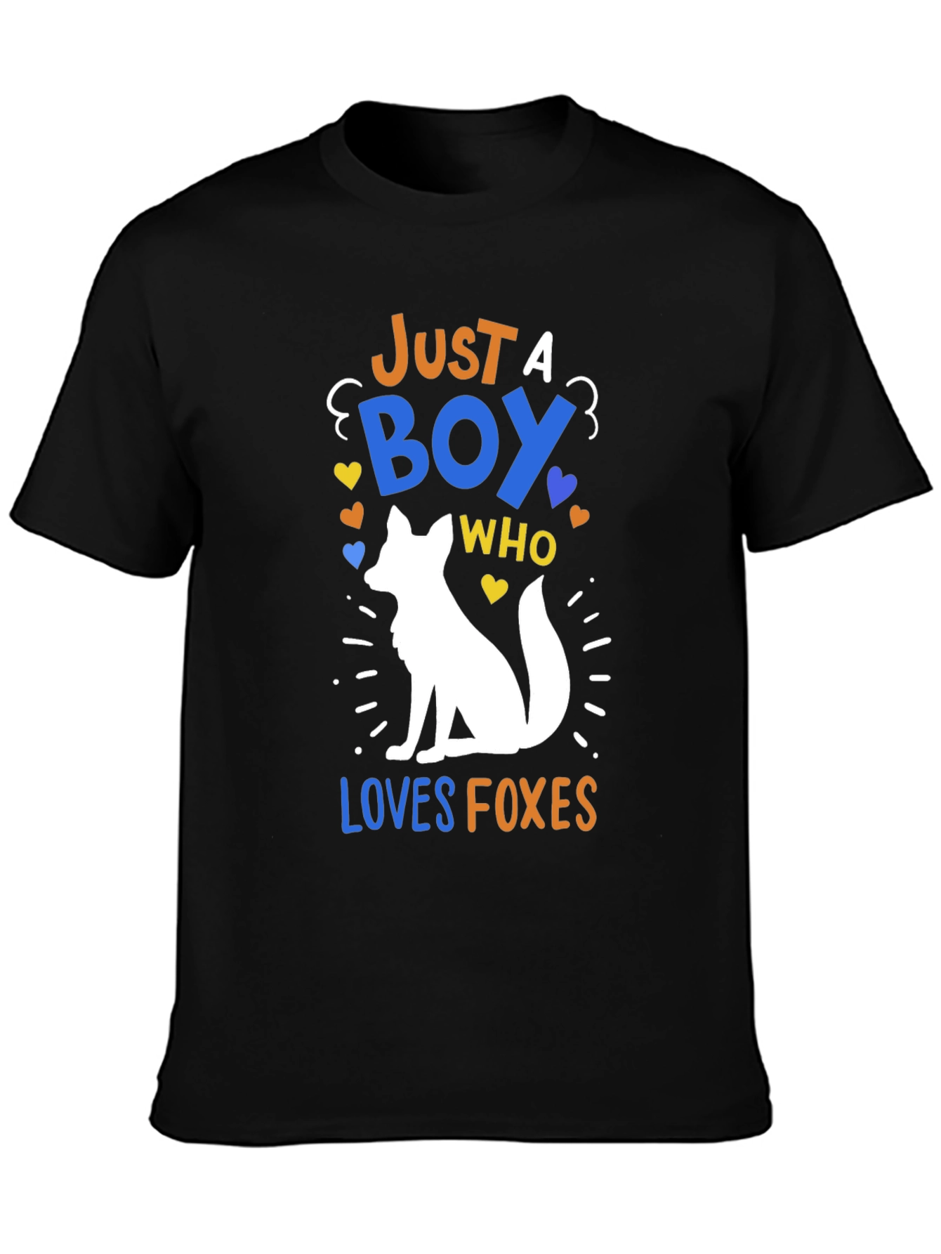 Black Boy Loves Foxes Graphic Tee - Trendy Animal Lover T-Shirt view 3