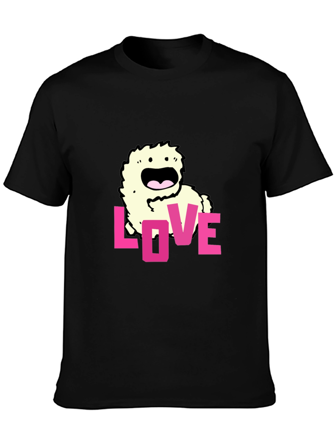 Black Love Monster Graphic Black T-Shirt view 3