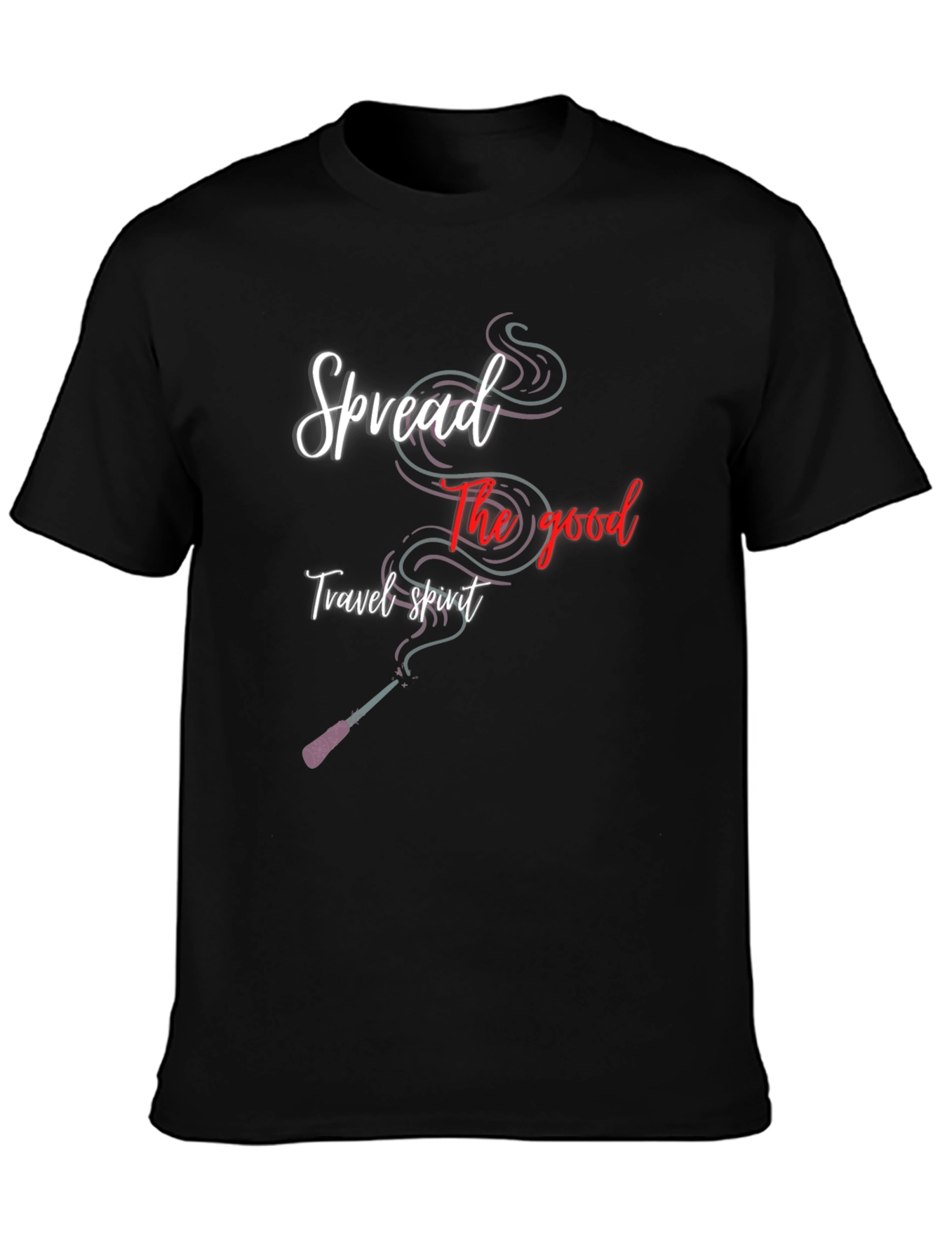 Black Spread the Good Travel Spirit Black T-Shirt view 3