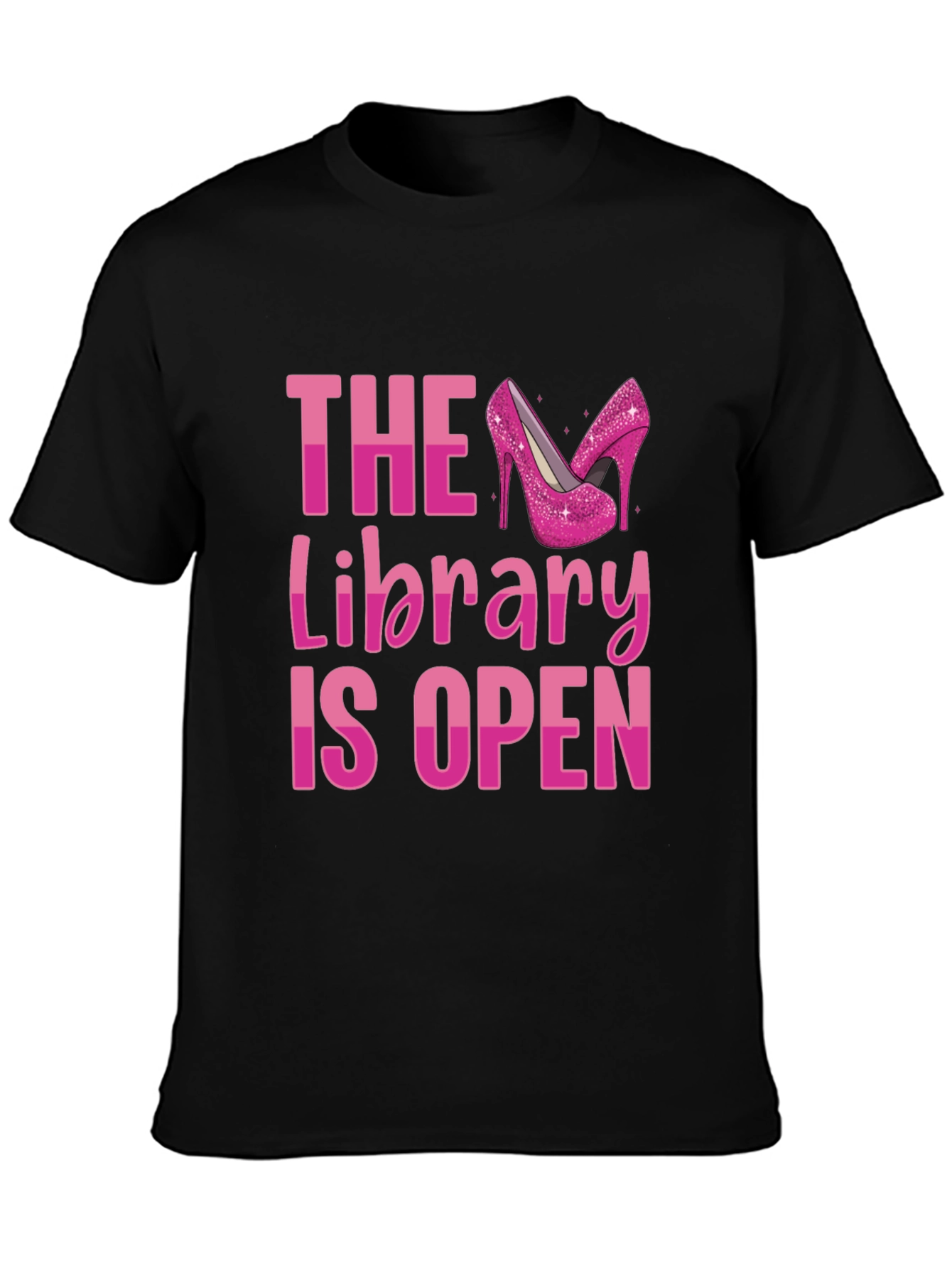 Black The Library is Open Drag Queen T-Shirt view 3