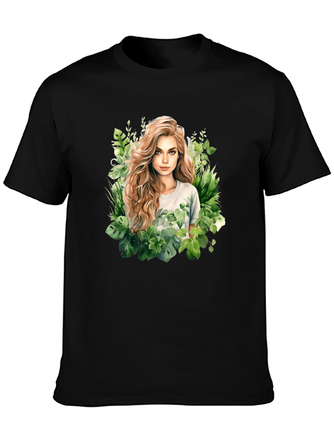 Black Nature Girl Graphic T-Shirt - Black view 3