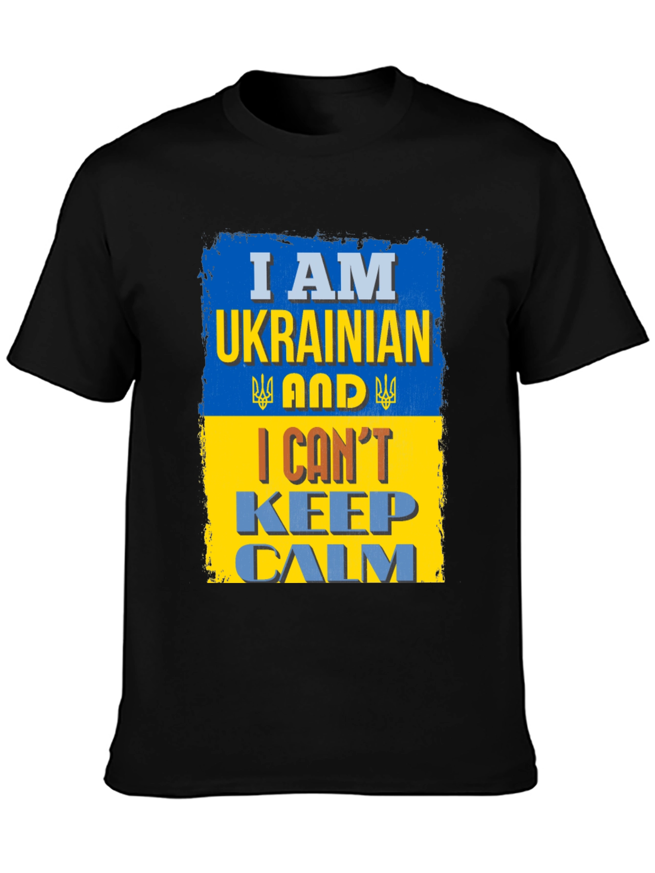 Black I Am Ukrainian And I Can't Keep Calm T-Shirt view 3
