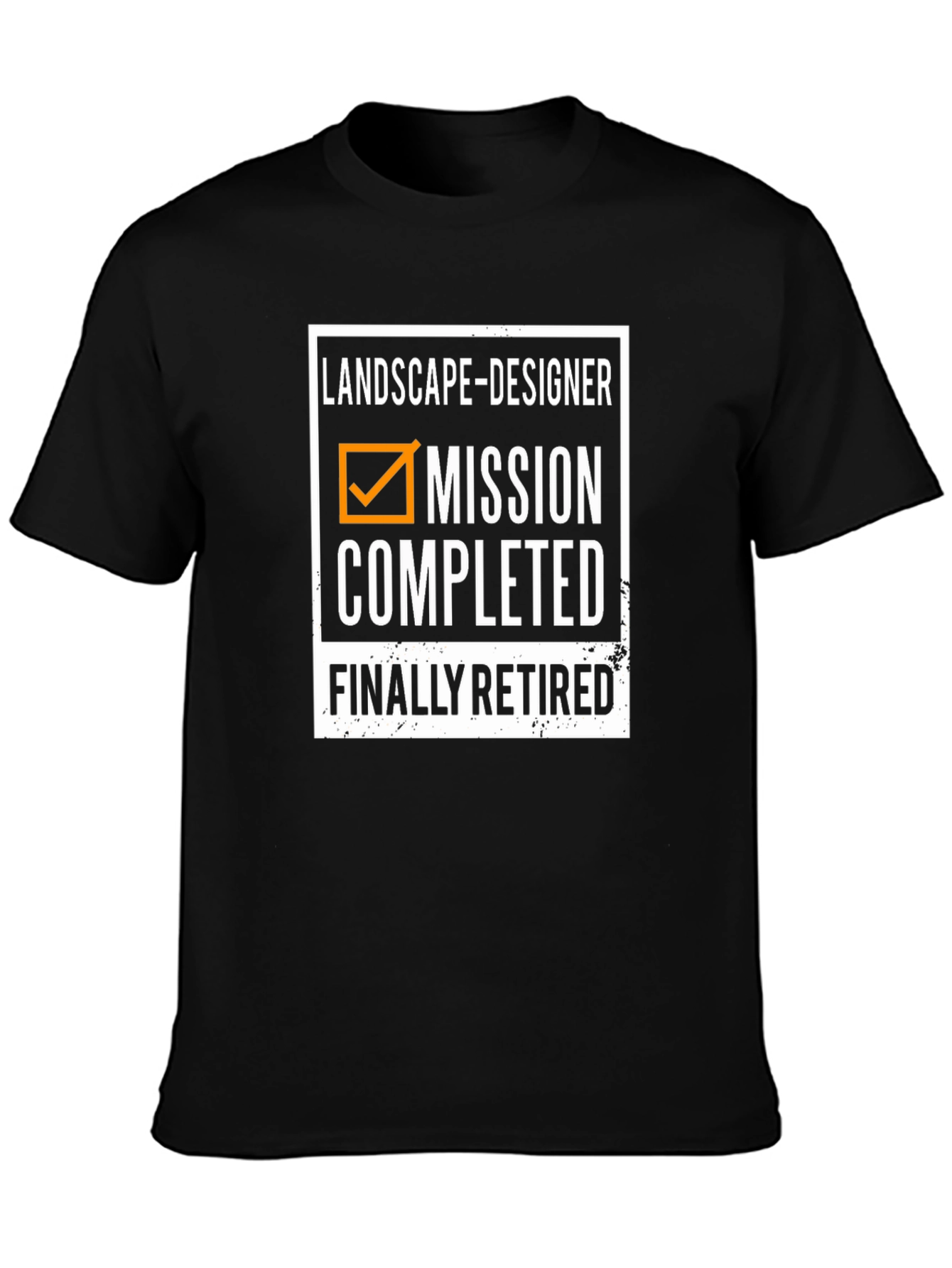 Black Landscape Designer Mission Completed Retired T-Shirt view 3