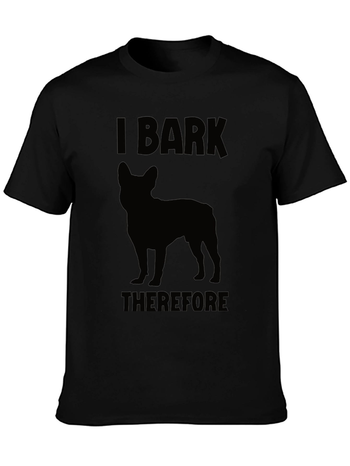 Black I Bark Therefore I Am Dog T-Shirt view 3