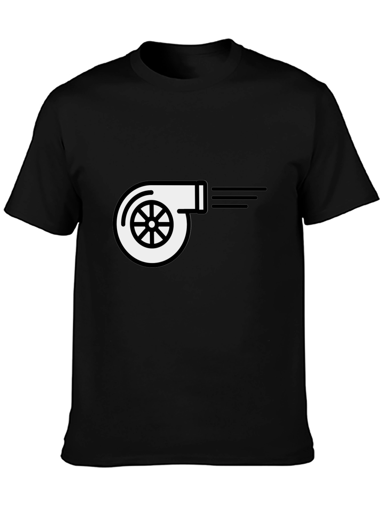 Black Turbocharger T-Shirt - Black Cotton Blend view 3