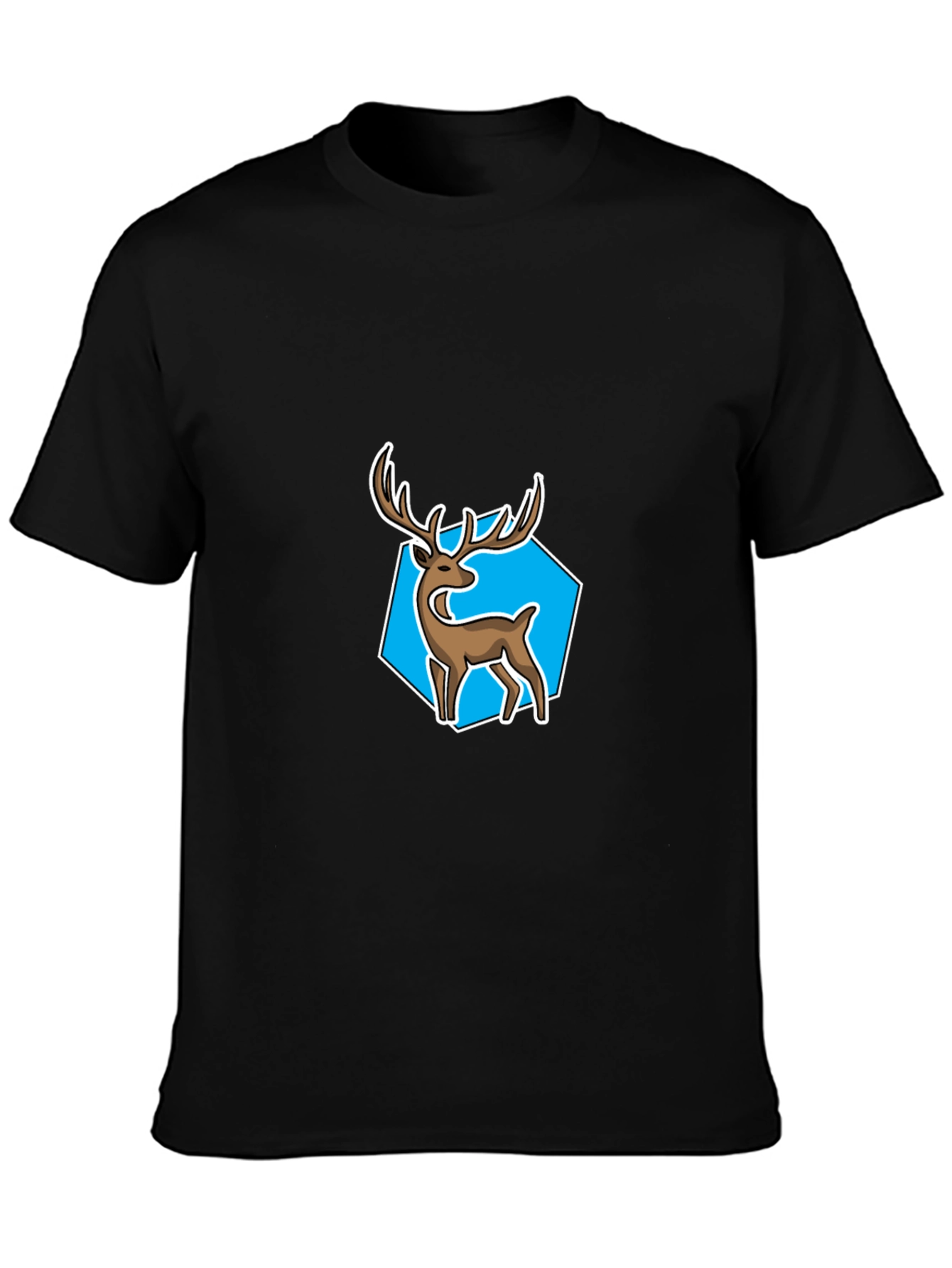Black Deer Graphic Tee - Cool Men's Black T-Shirt view 3