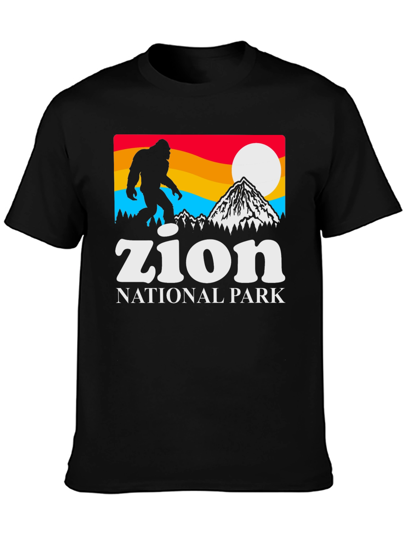Black Zion National Park Bigfoot Graphic Tee - Black view 3