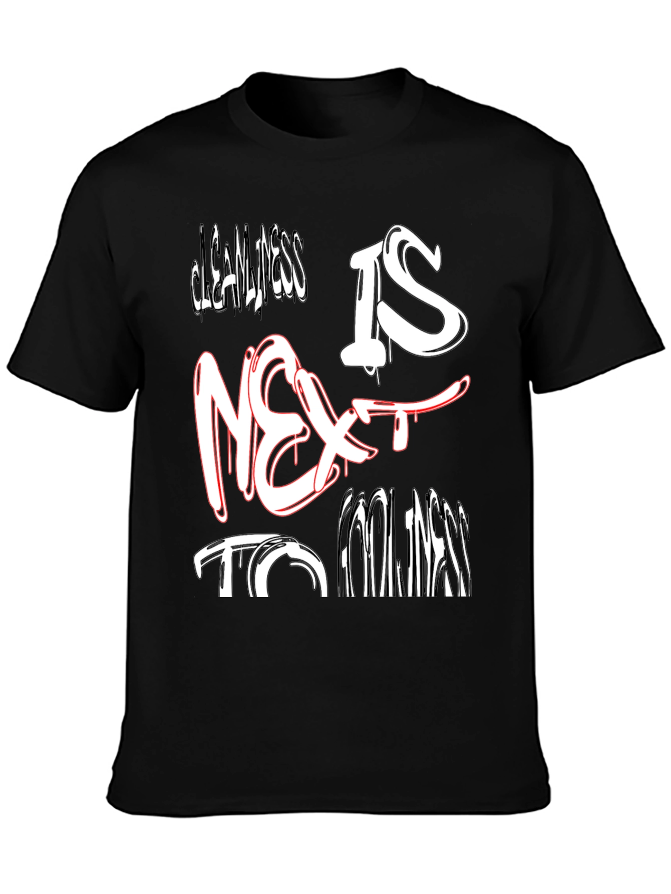 Black Cleanliness is Next to Foolishness Black Tee view 3