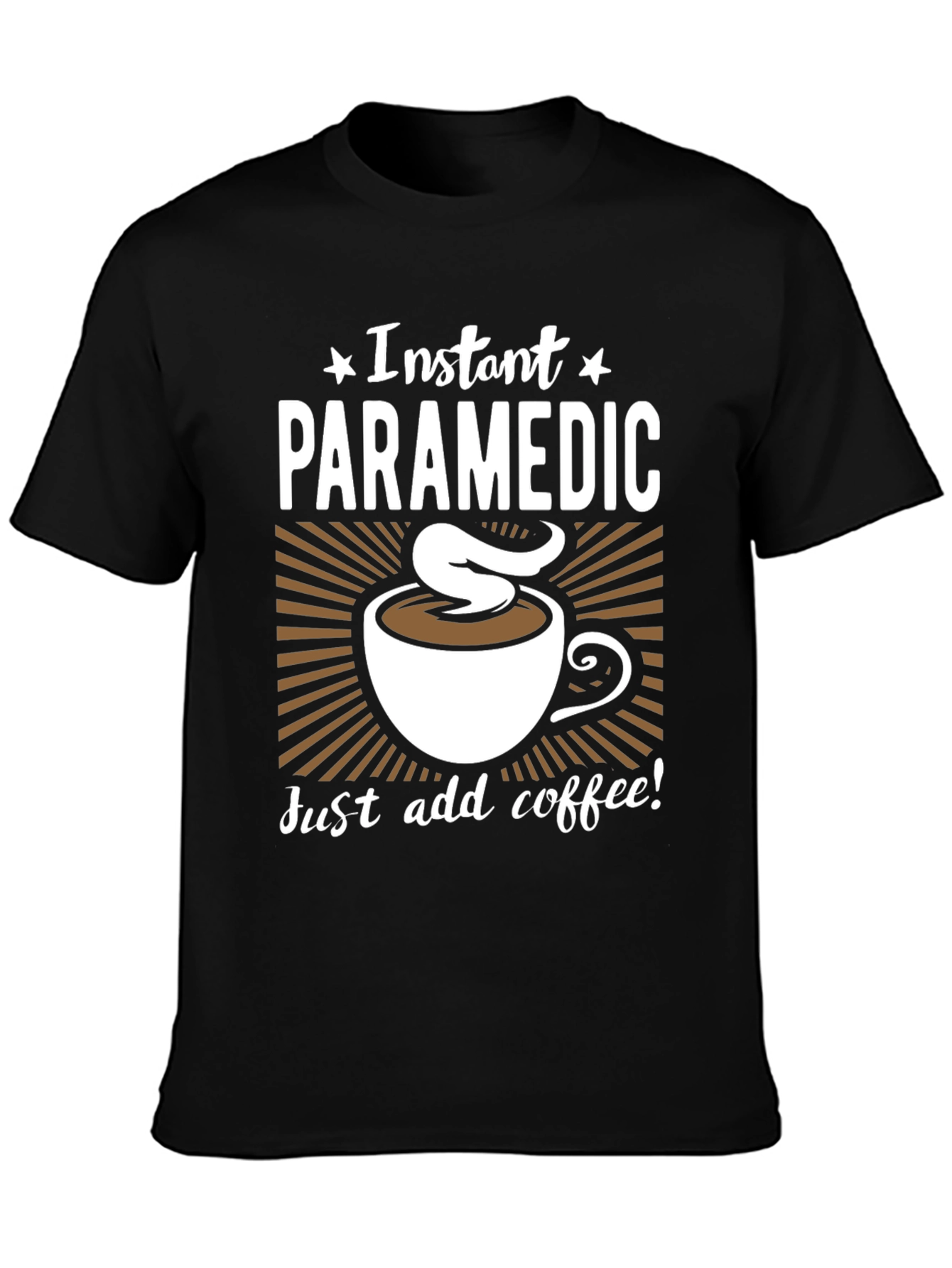 Black Instant Paramedic Coffee Graphic T-Shirt view 3