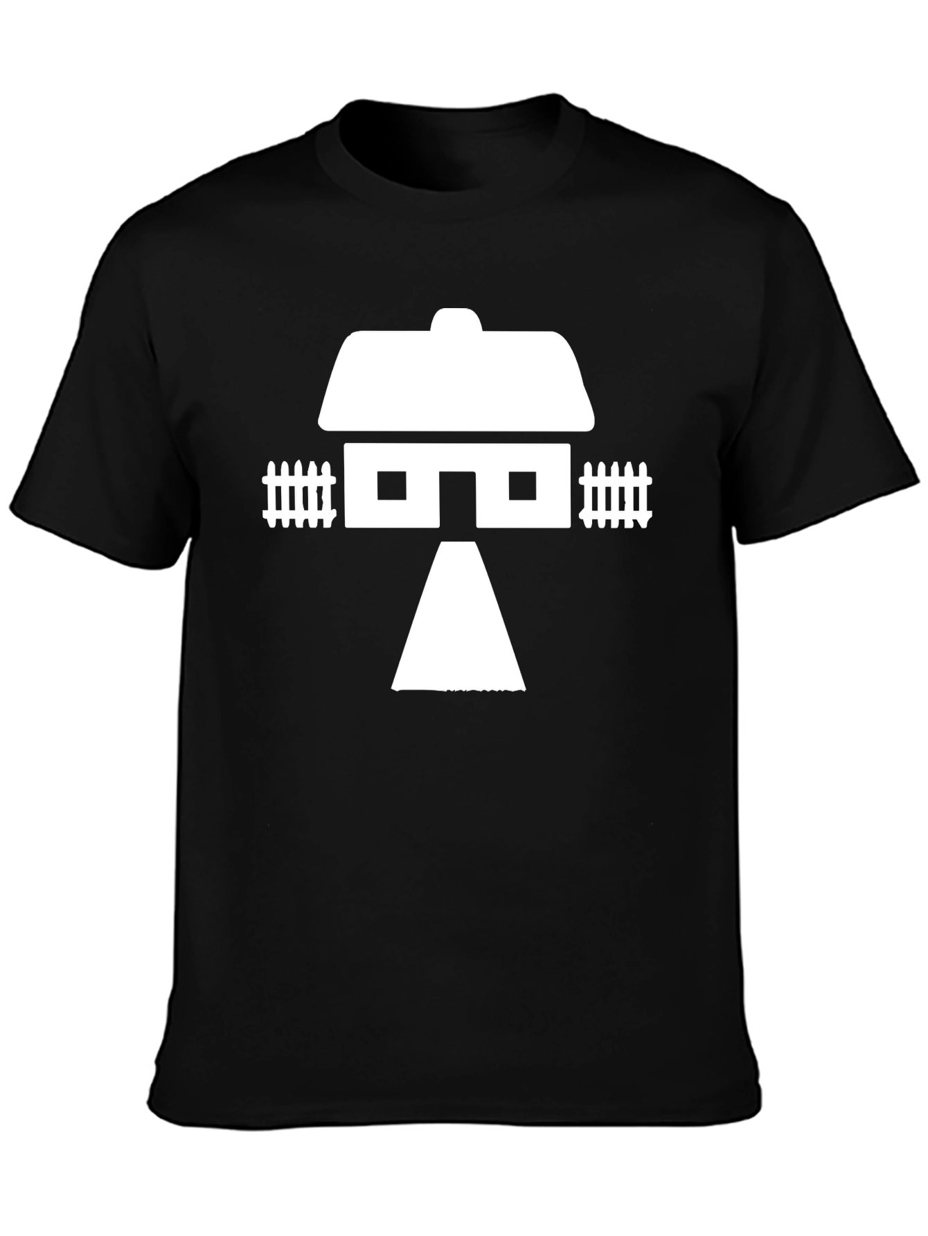 Black House Graphic Tee - Black Cotton T-Shirt view 3