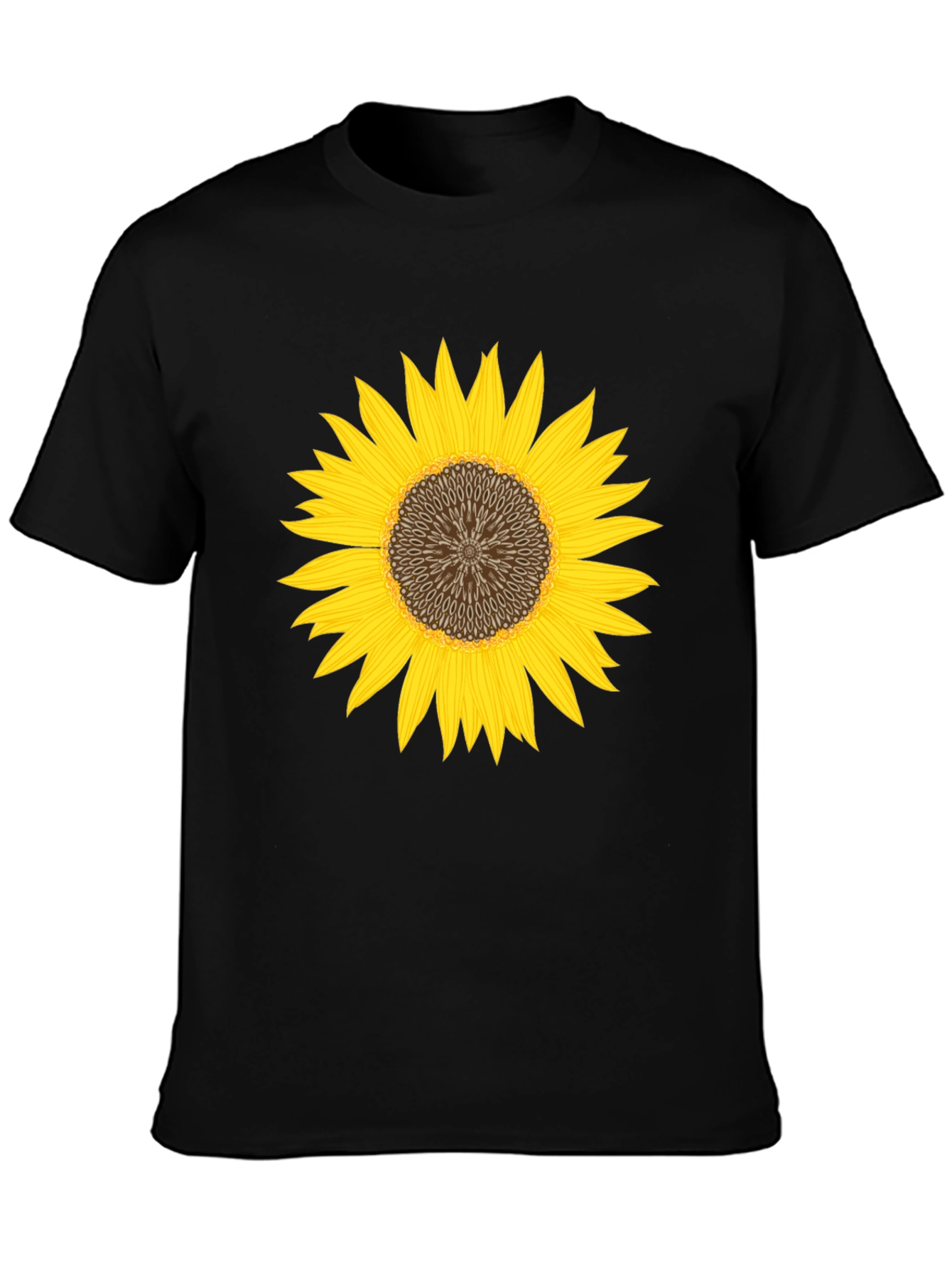 Black Sunflower Graphic Black T-Shirt - Unisex view 3