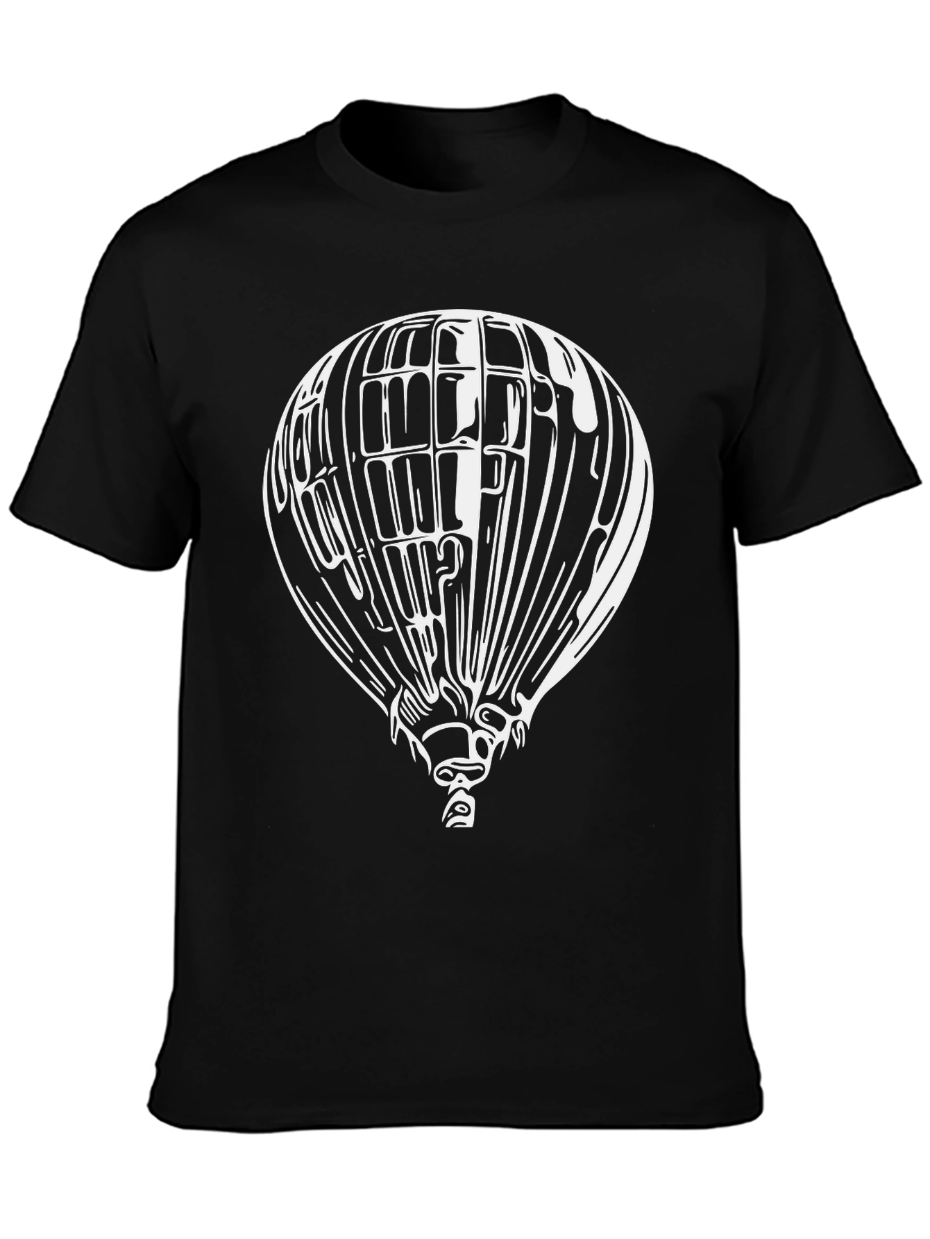 Black Air Balloon Graphic Tee - Black Cotton Blend view 3