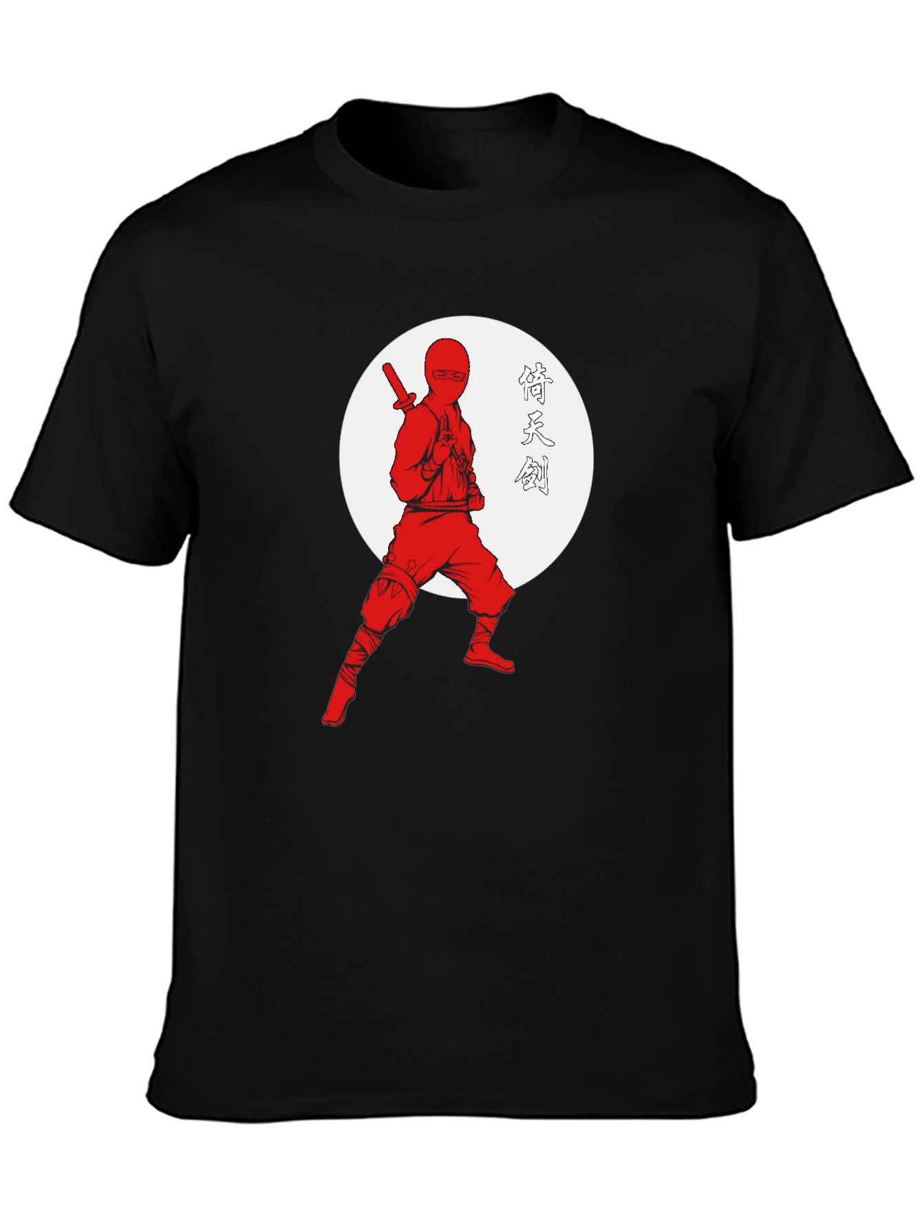 Black Ninja Warrior Graphic Tee - Black Cotton T-Shirt view 3