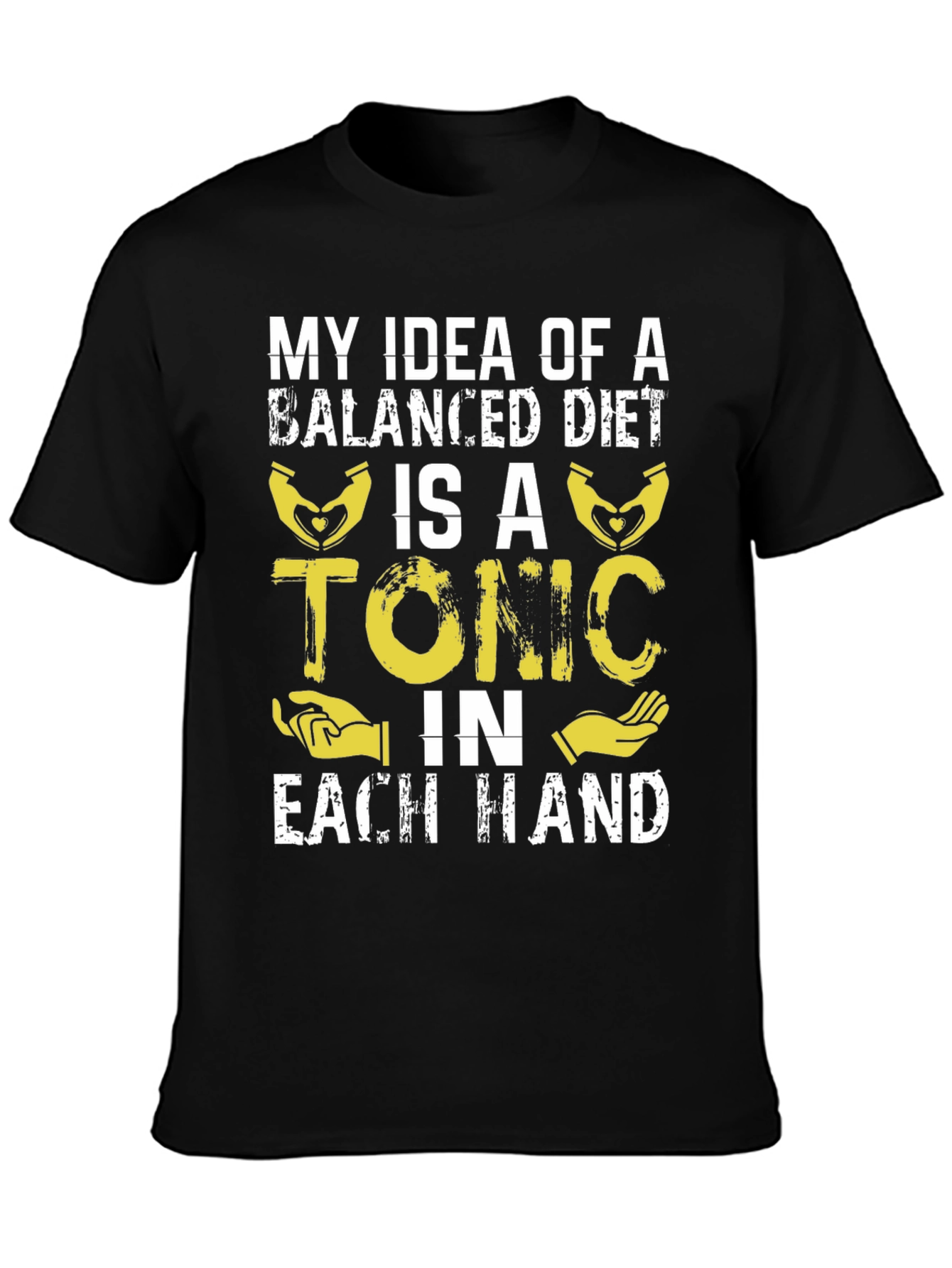 Black Balanced Diet Tonic T-Shirt - Funny Graphic Tee view 3
