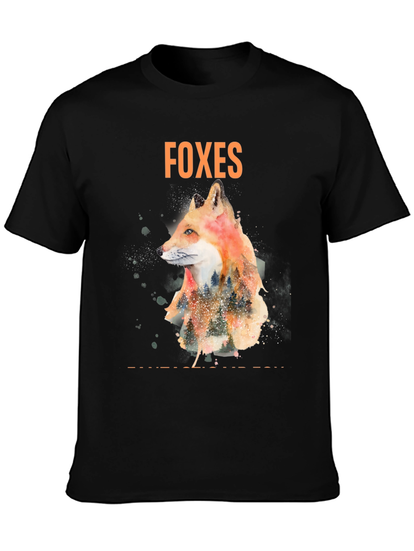 Black Foxes Graphic Tee - Nature Inspired Design view 3