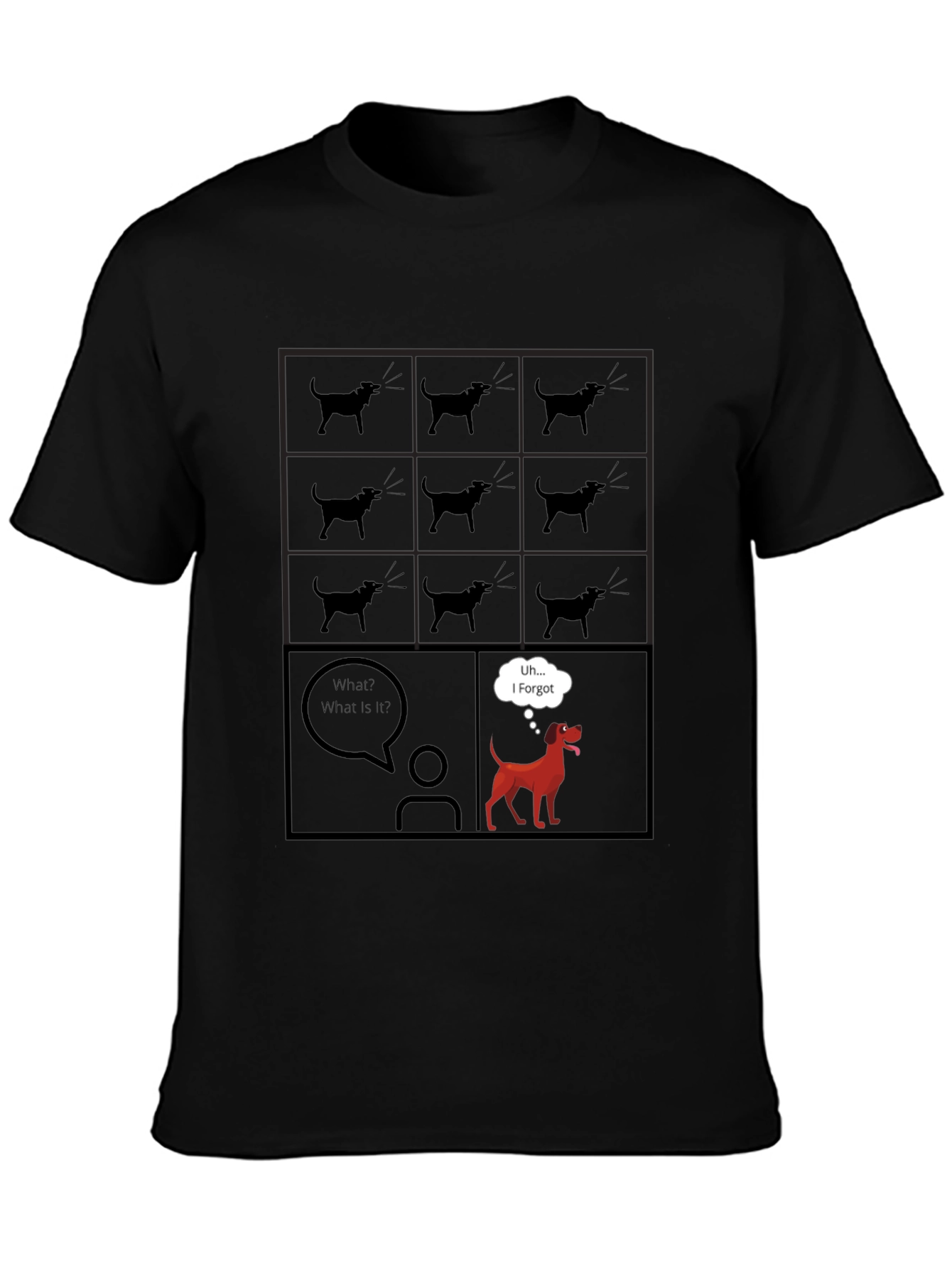 Black Dog Forgetfulness Graphic Tee - Men's Black T-Shirt view 3