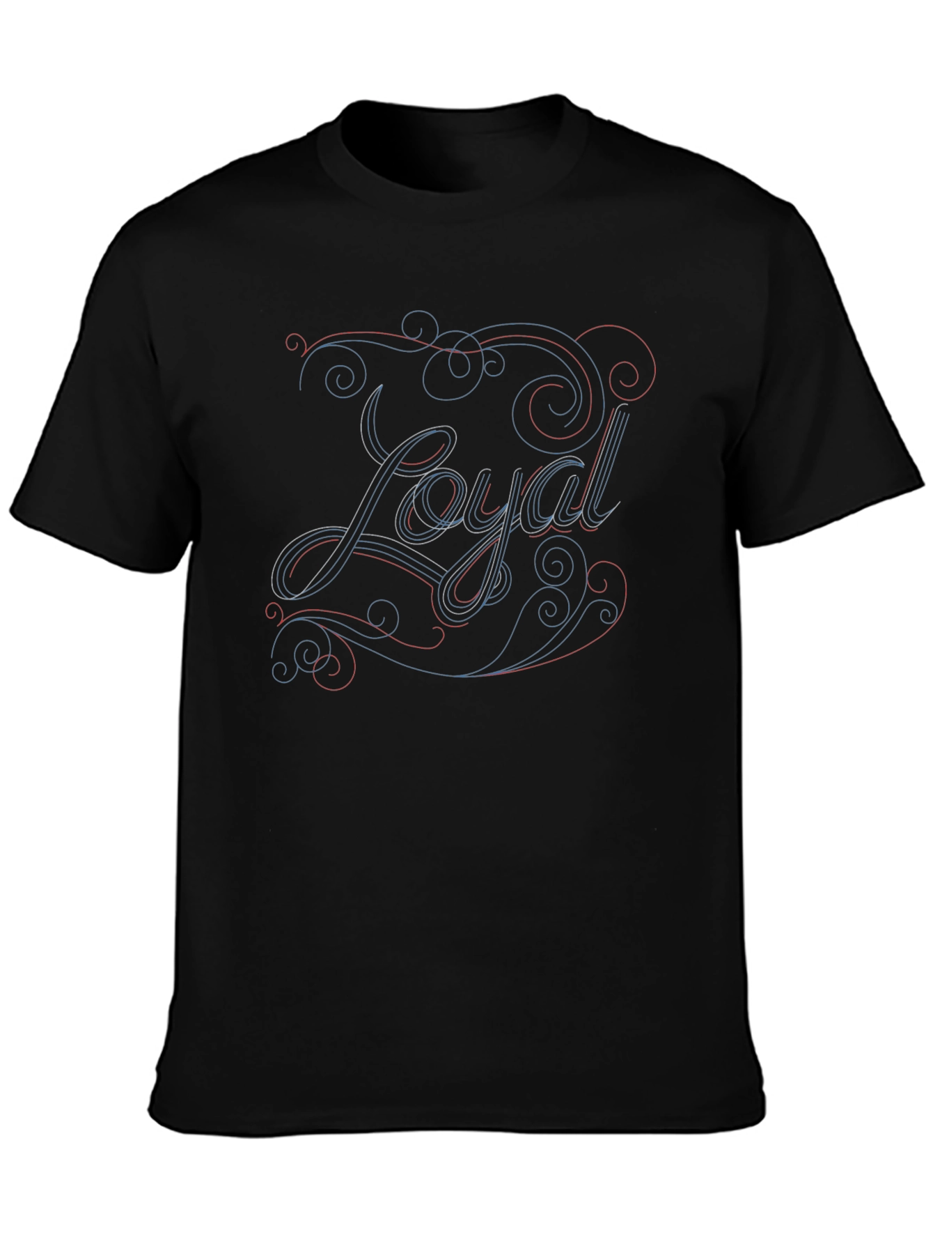 Black Loyal Graphic Tee - Stylish Men's Black T-Shirt view 3