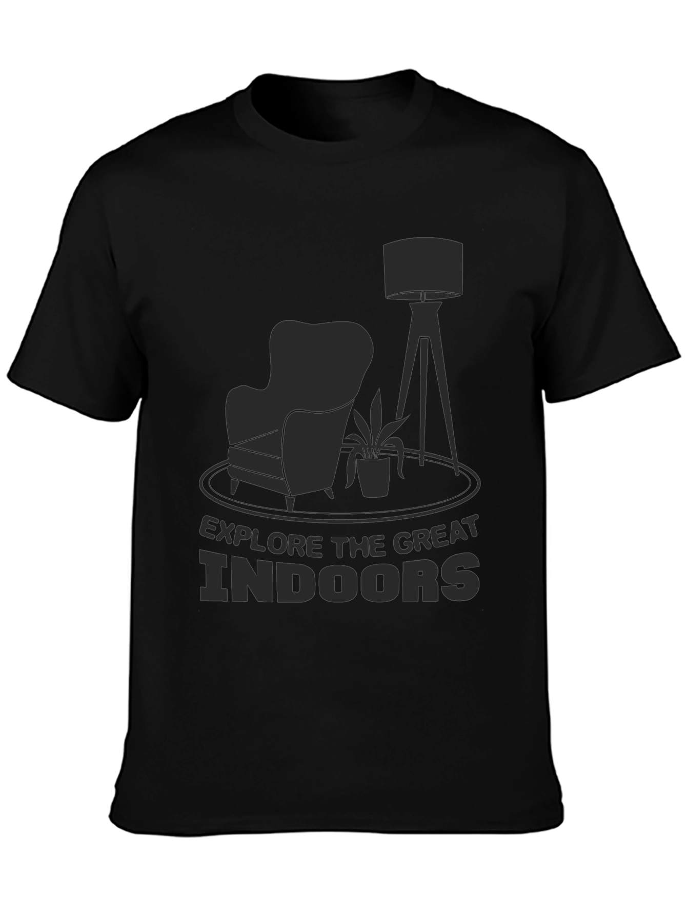 Black Explore The Great Indoors Graphic T-Shirt view 3