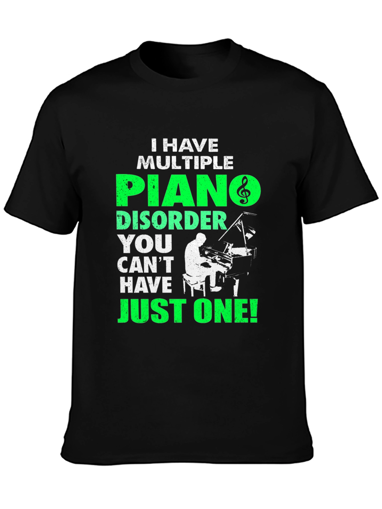 Black Piano Disorder T-Shirt - Musical Humor Tee view 3