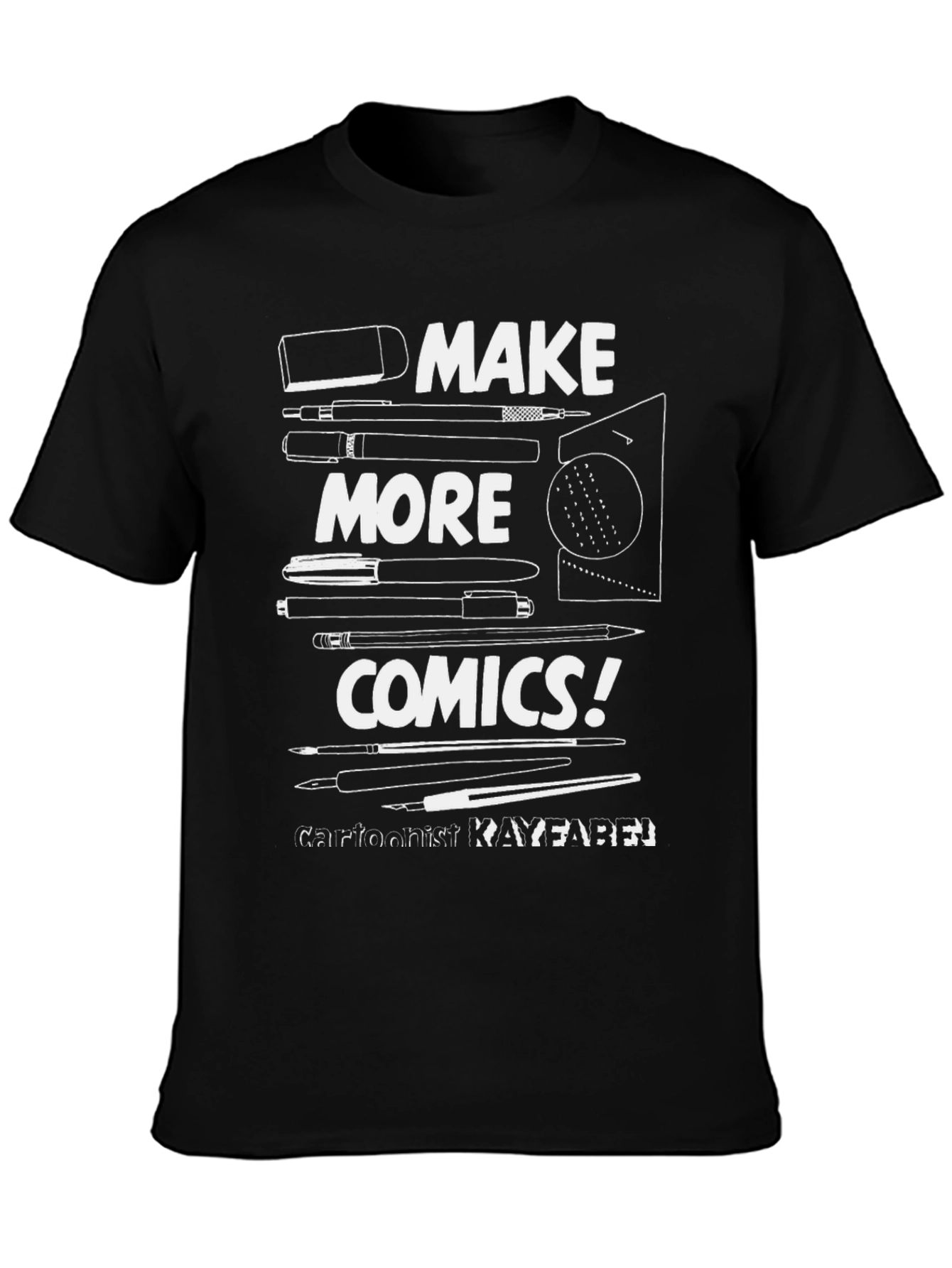 Black Make More Comics Black T-Shirt Graphic Tee view 3