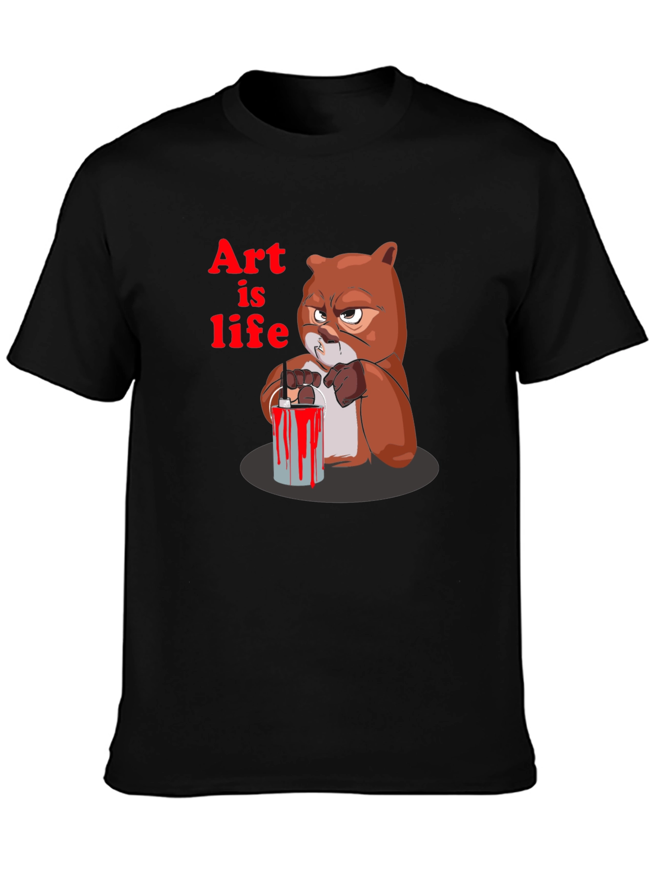 Black Art is Life Graphic Print Crew Neck T-Shirt view 3