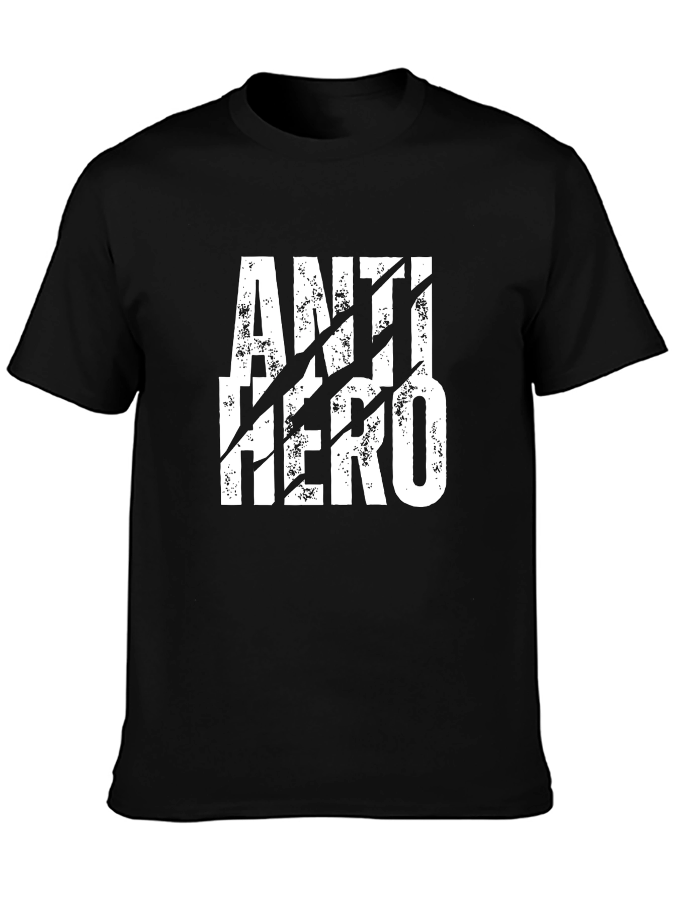 Black Anti-Hero Graphic Tee - Black Cotton T-Shirt view 3