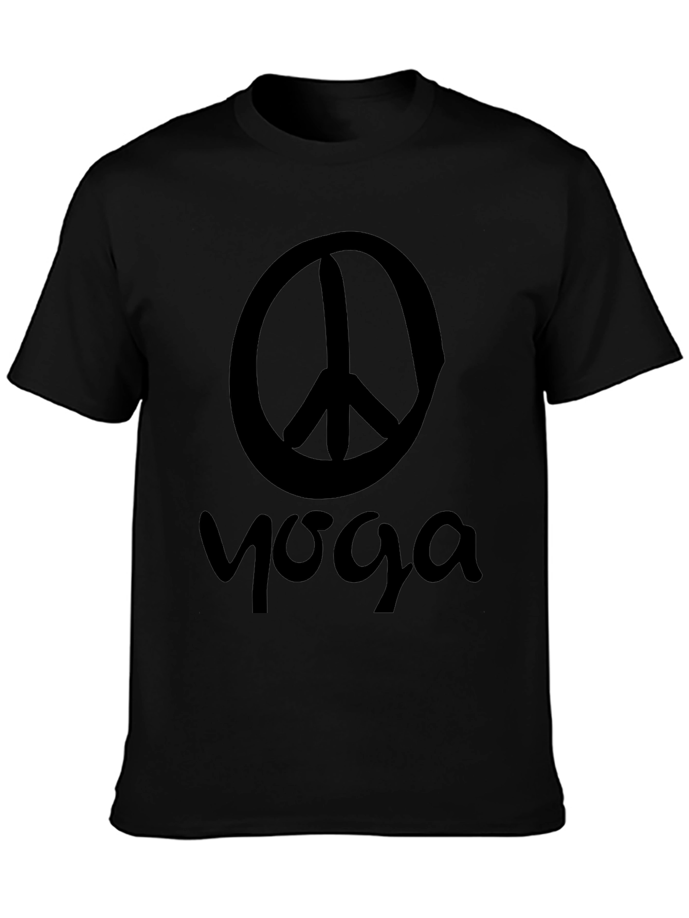 Black Peace Yoga Graphic T-Shirt - Unisex view 3