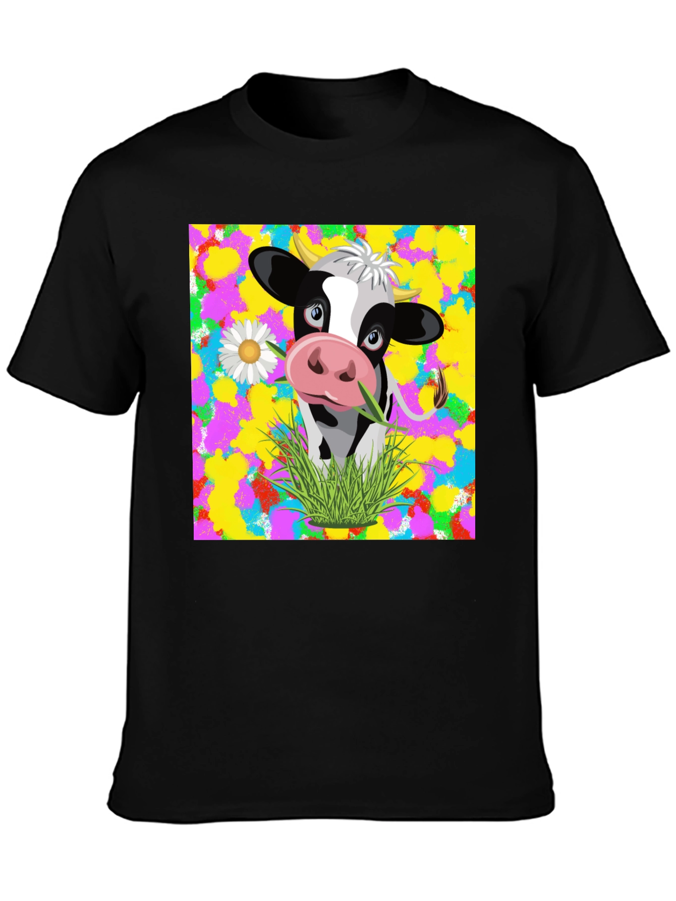 Black Cow Graphic Tee - Vibrant Design, Comfortable Fit view 3