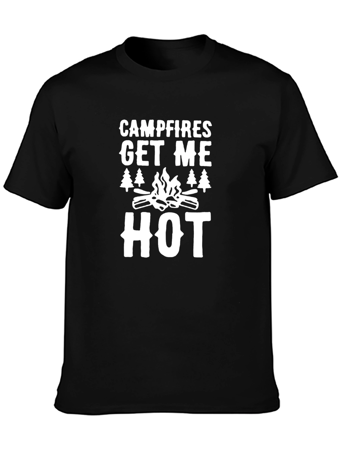 Black Campfires Get Me Hot T-Shirt view 3