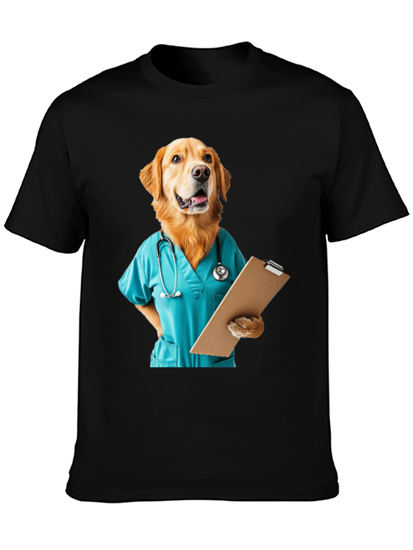 Black Dog Doctor Graphic Tee - Veterinary Humor T-Shirt view 3