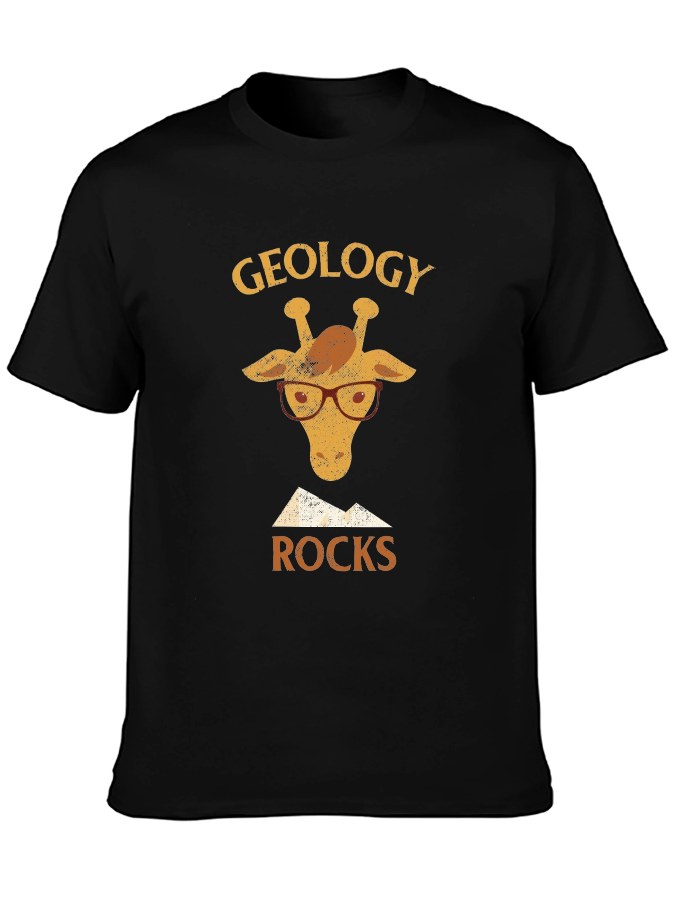 Black Geology Giraffe T-Shirt - Geology Rocks! view 3