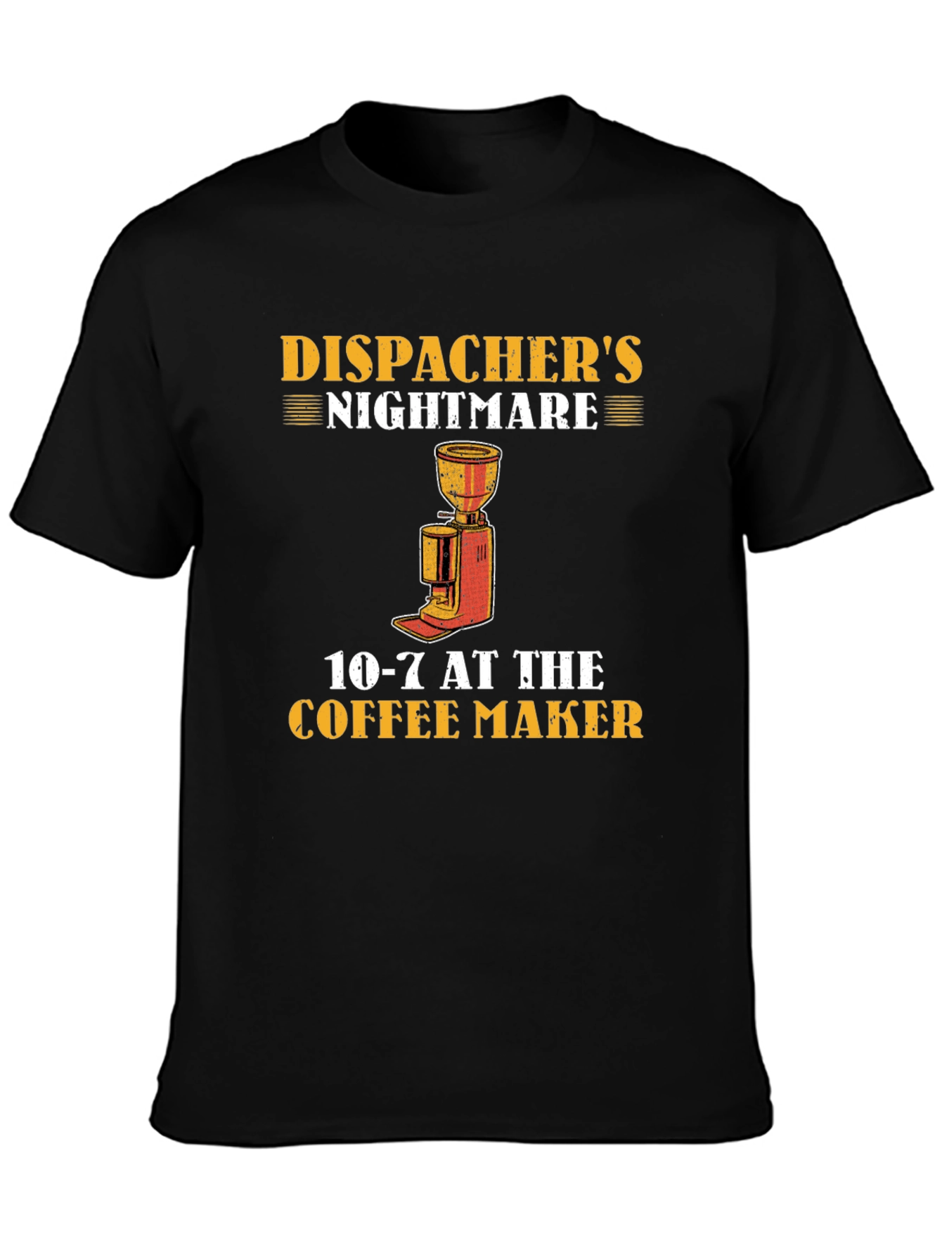 Black Dispatcher's Nightmare Coffee T-Shirt view 3