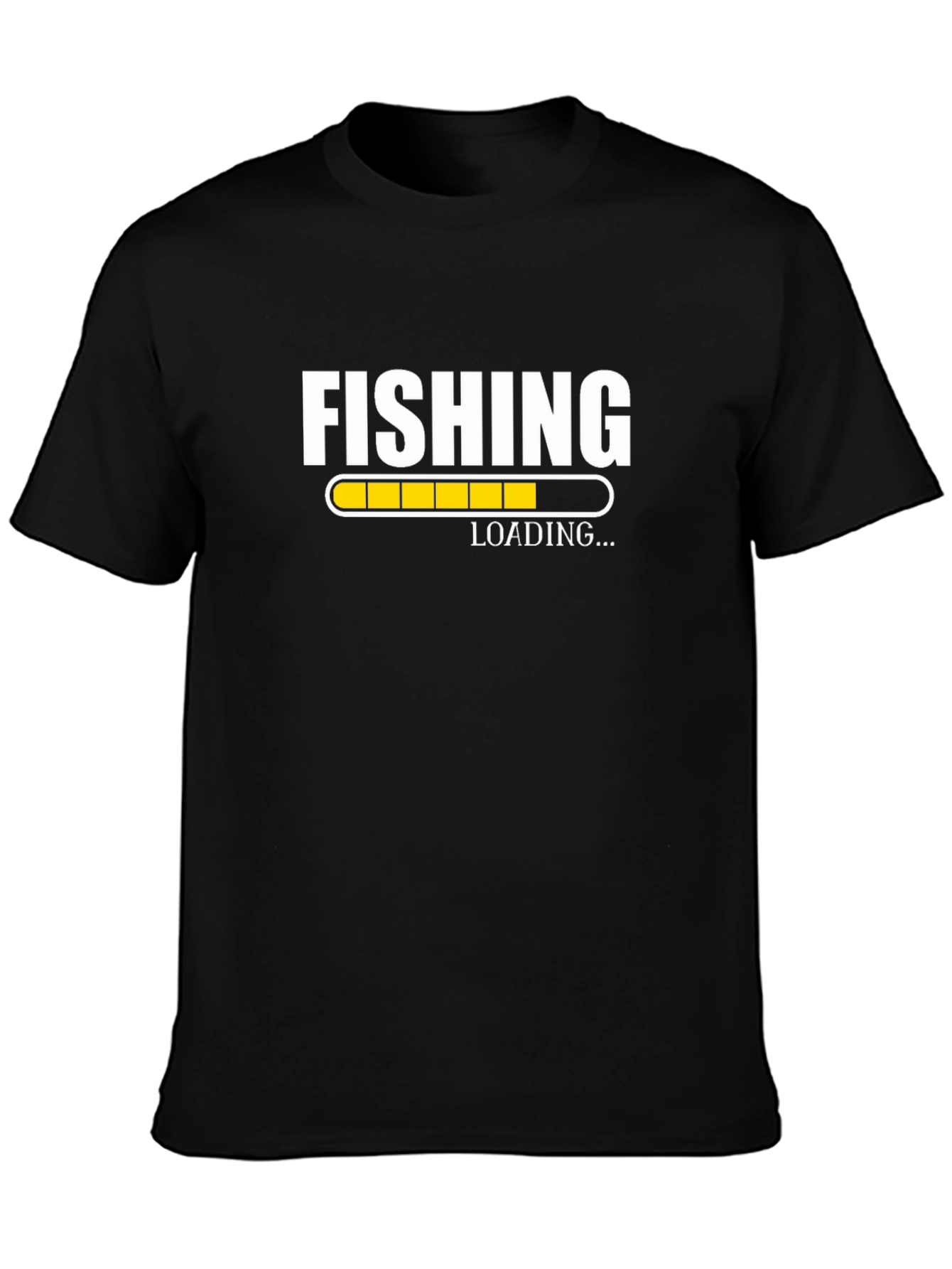 Black Fishing Loading T-Shirt | Angler Humor Tee view 3