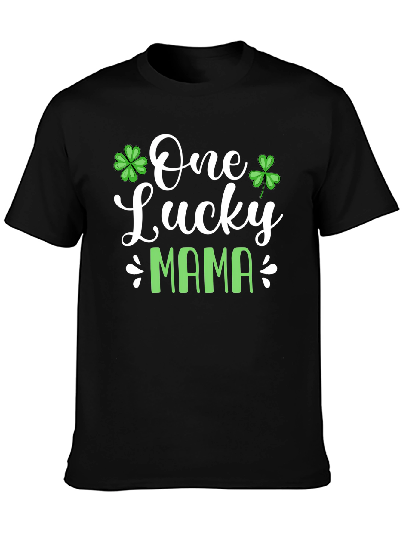 Black One Lucky Mama St. Patrick's Day T-Shirt view 3