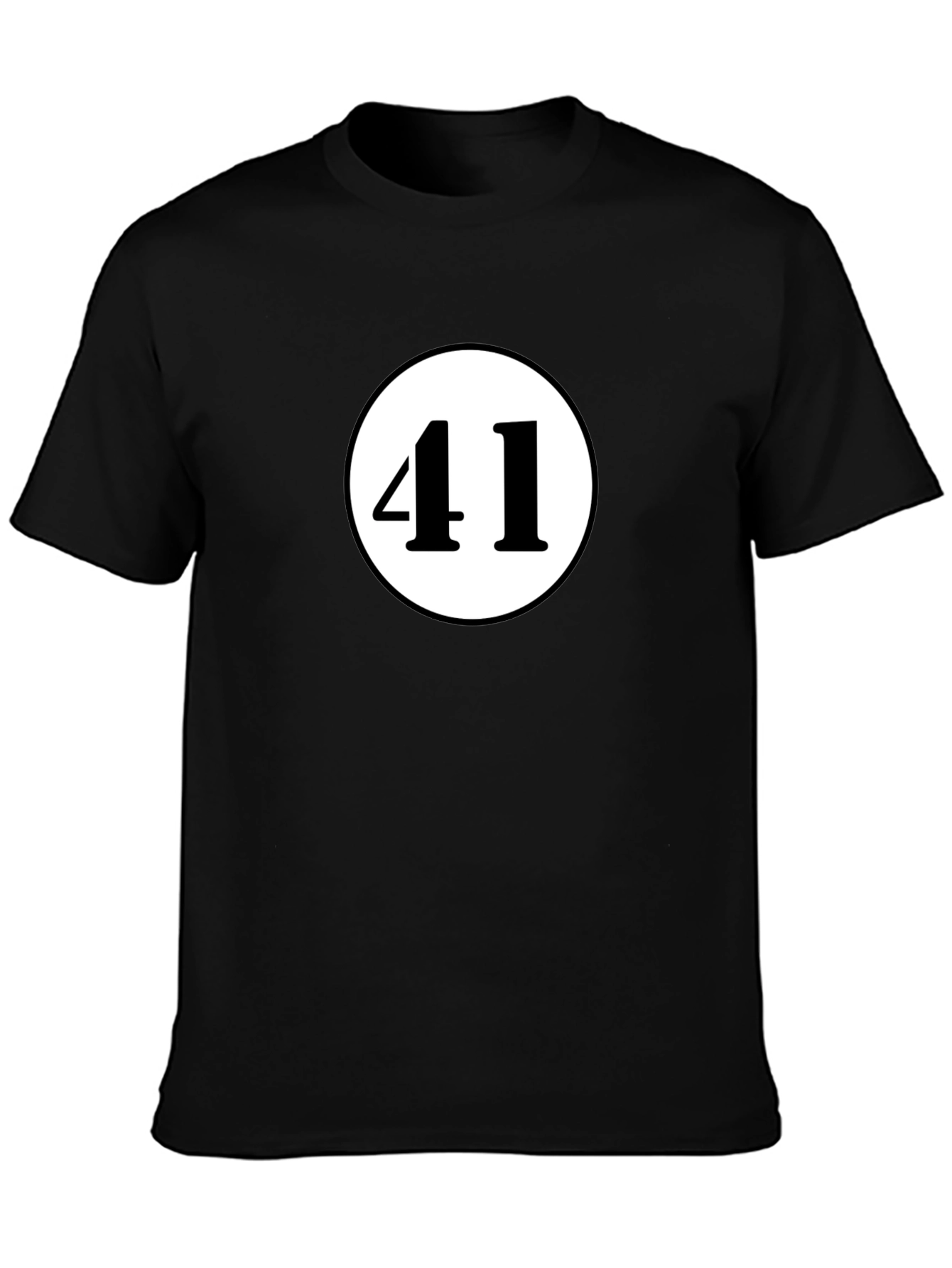 Black Black T-Shirt with Number 41 Design view 3