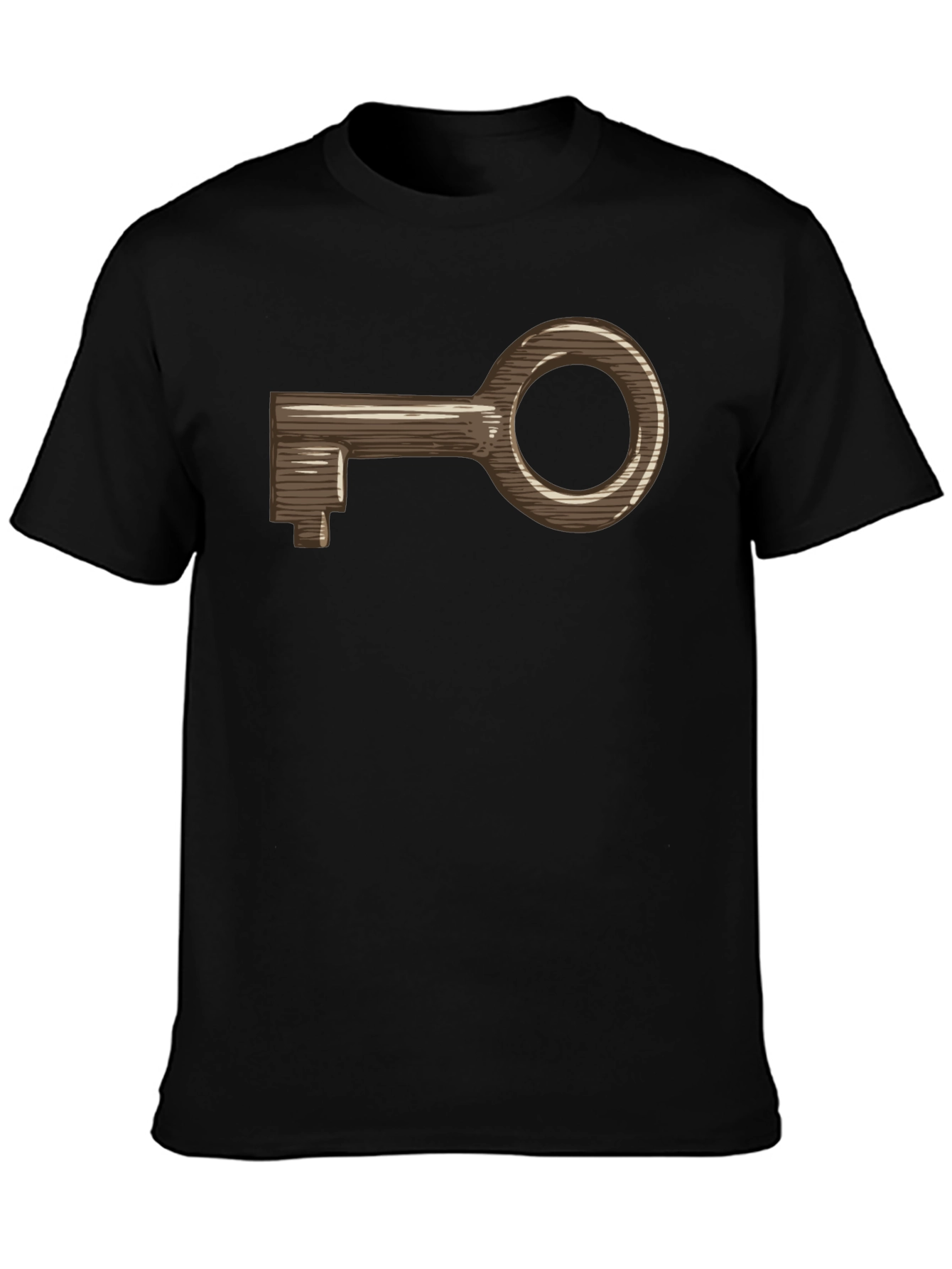 Black Vintage Key Graphic T-Shirt - Classic Design view 3