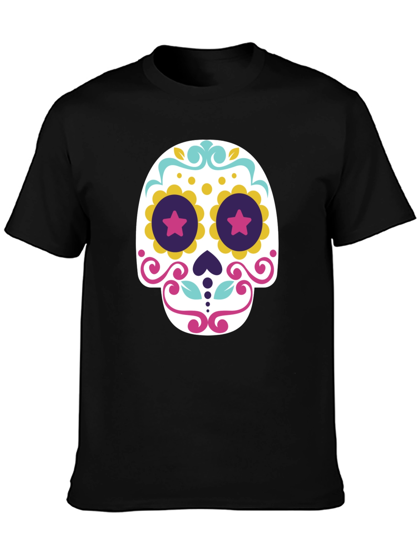 Day of the Dead Sugar Skull T-Shirt - Black - 3